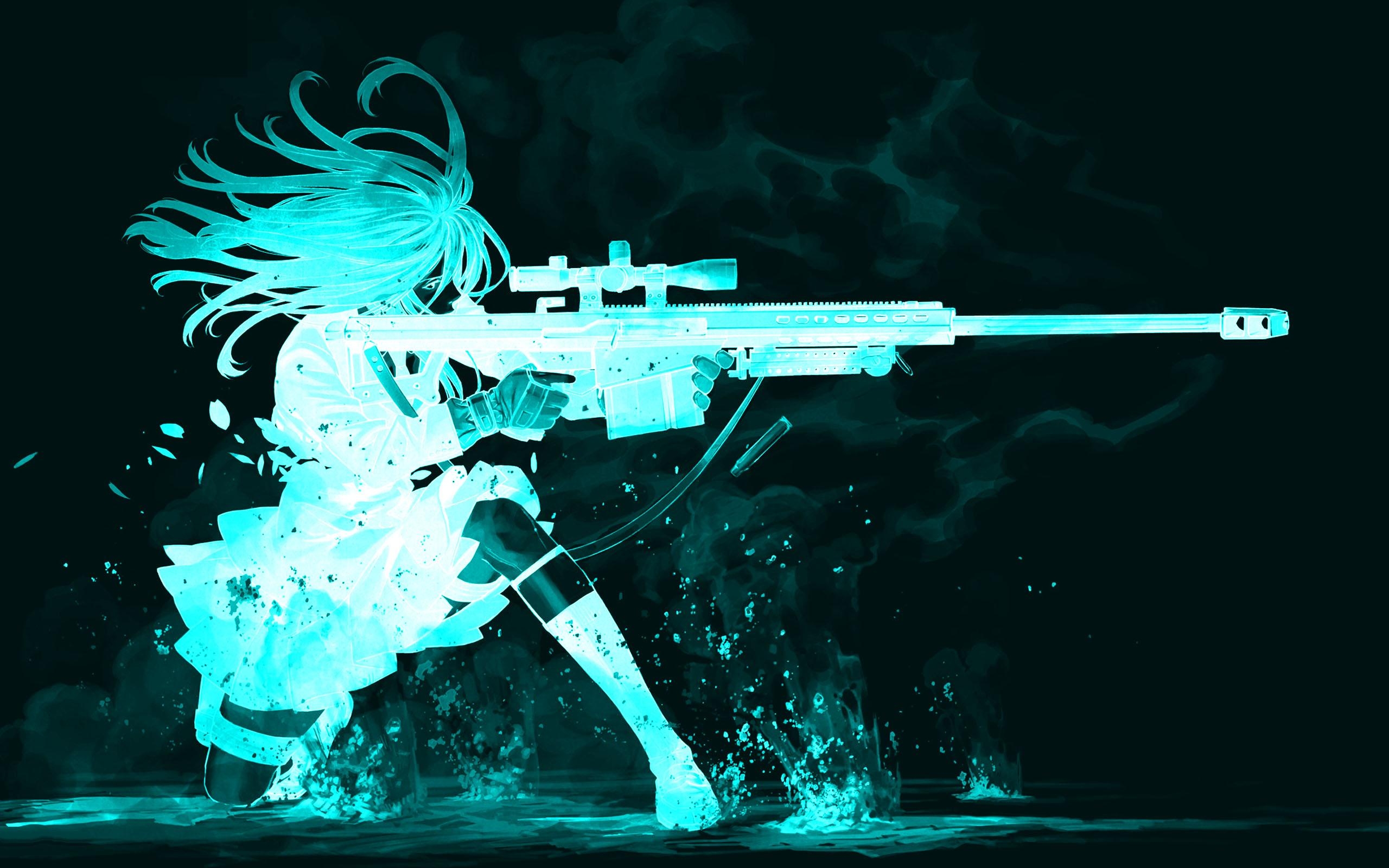 2560x1600 Free download Anime Glowing Anime HD Gun Danger Blood Gore Cool, Desktop