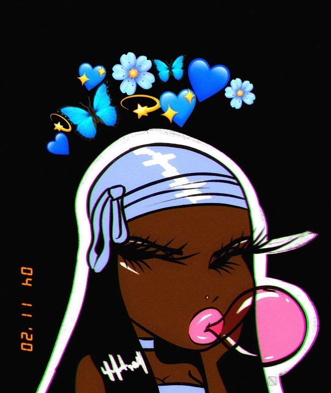 1080x1290 solostrations on Instagram: “Aesthetic ✨✨ pt2 - - - #art #baddie #blue #wallpaper #latepost #explor. Black girl cartoon, Girls cartoon art, Black love art, Phone