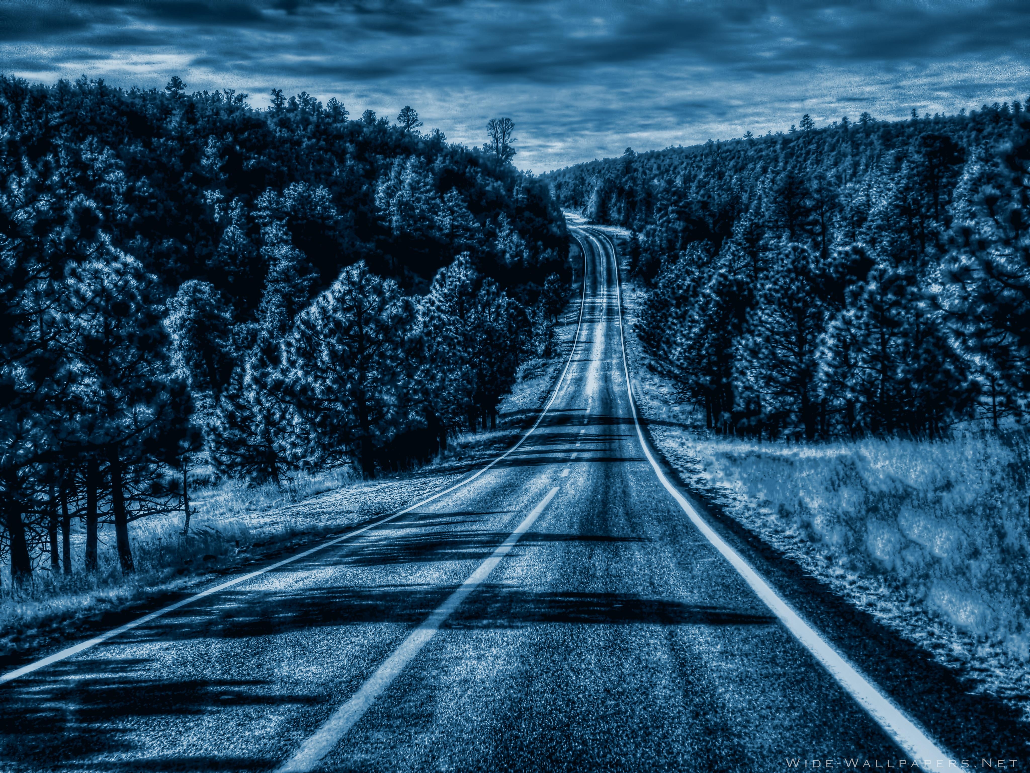 4100x3080 Road Illuminated By Full Moon Widescreen Wallpaper. Wide Wallpaper.NET, Desktop