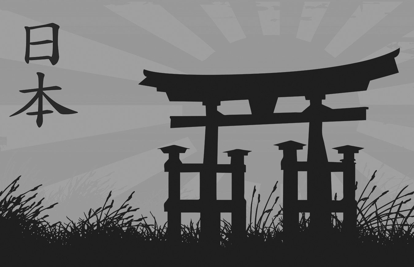 1350x880 Japanese Black and White Wallpaper, Desktop