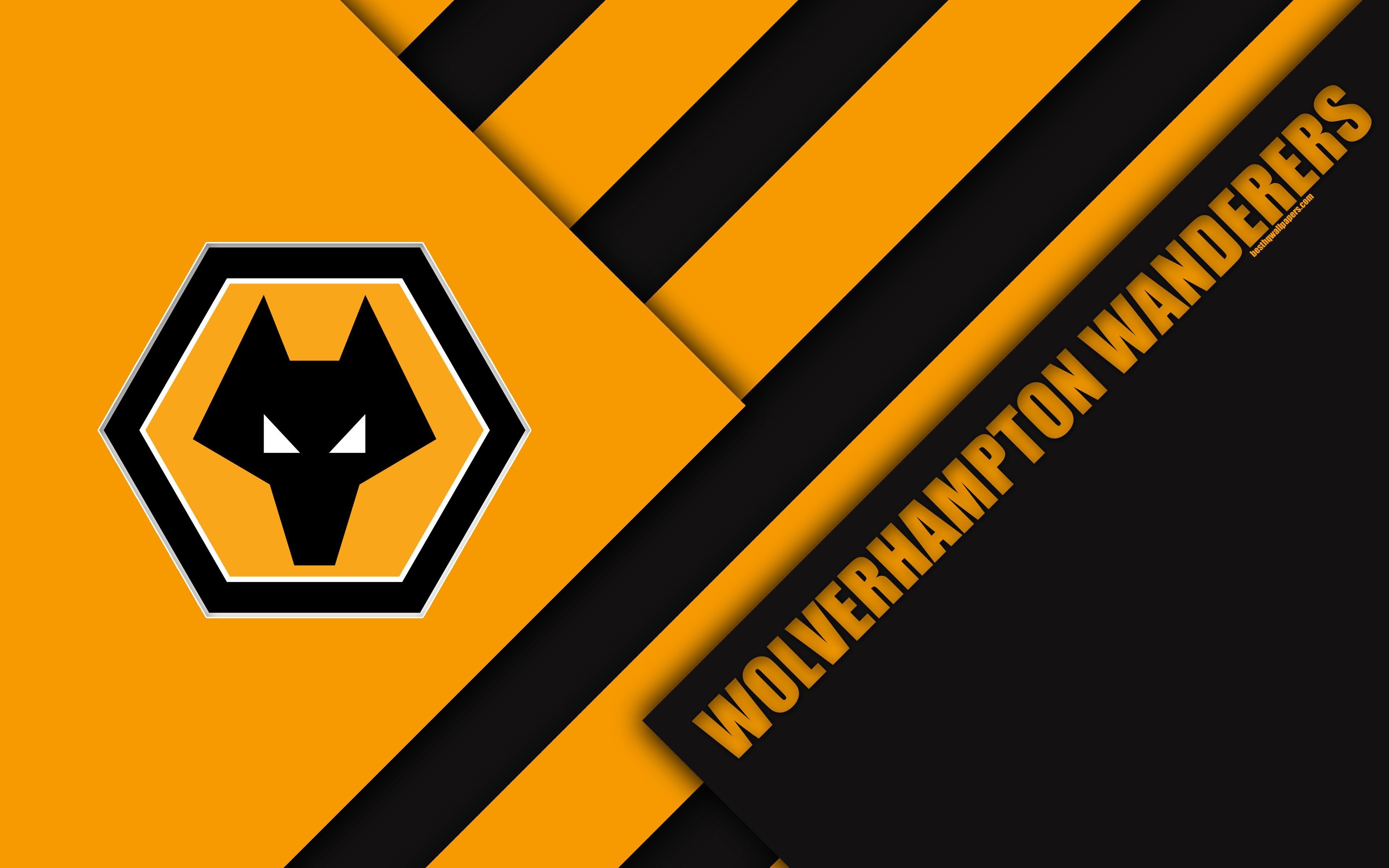 3840x2400 Download wallpaper Wolverhampton Wanderers FC, logo, 4k, orange, Desktop