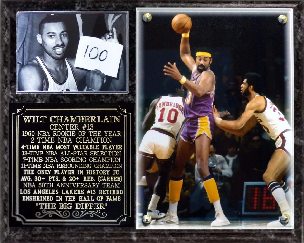 1280x1030 Wilt Chamberlain Los Angeles Lakers 2 Time NBA Champion Photo, Desktop