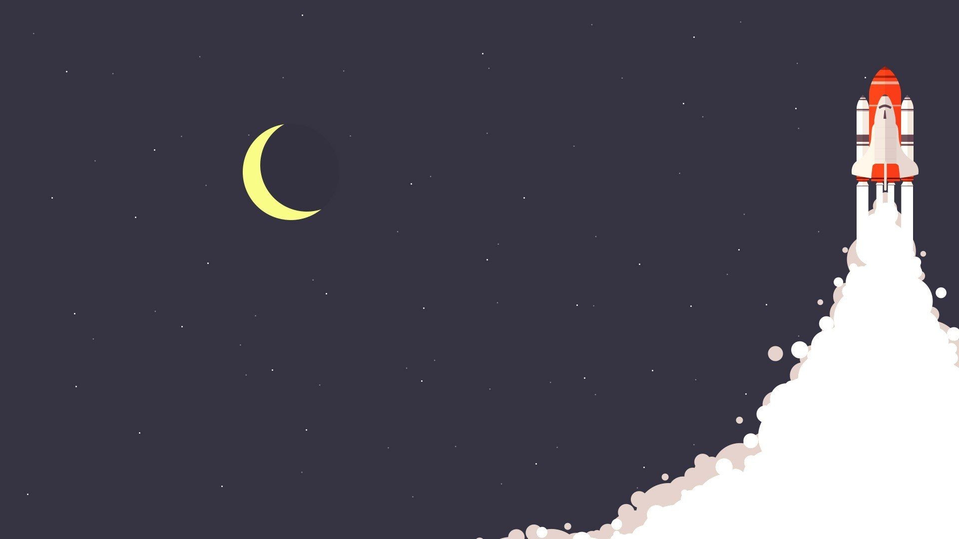 1920x1080 rocket, Moon, Space, Stars, Universe, Minimalism, Night HD, Desktop