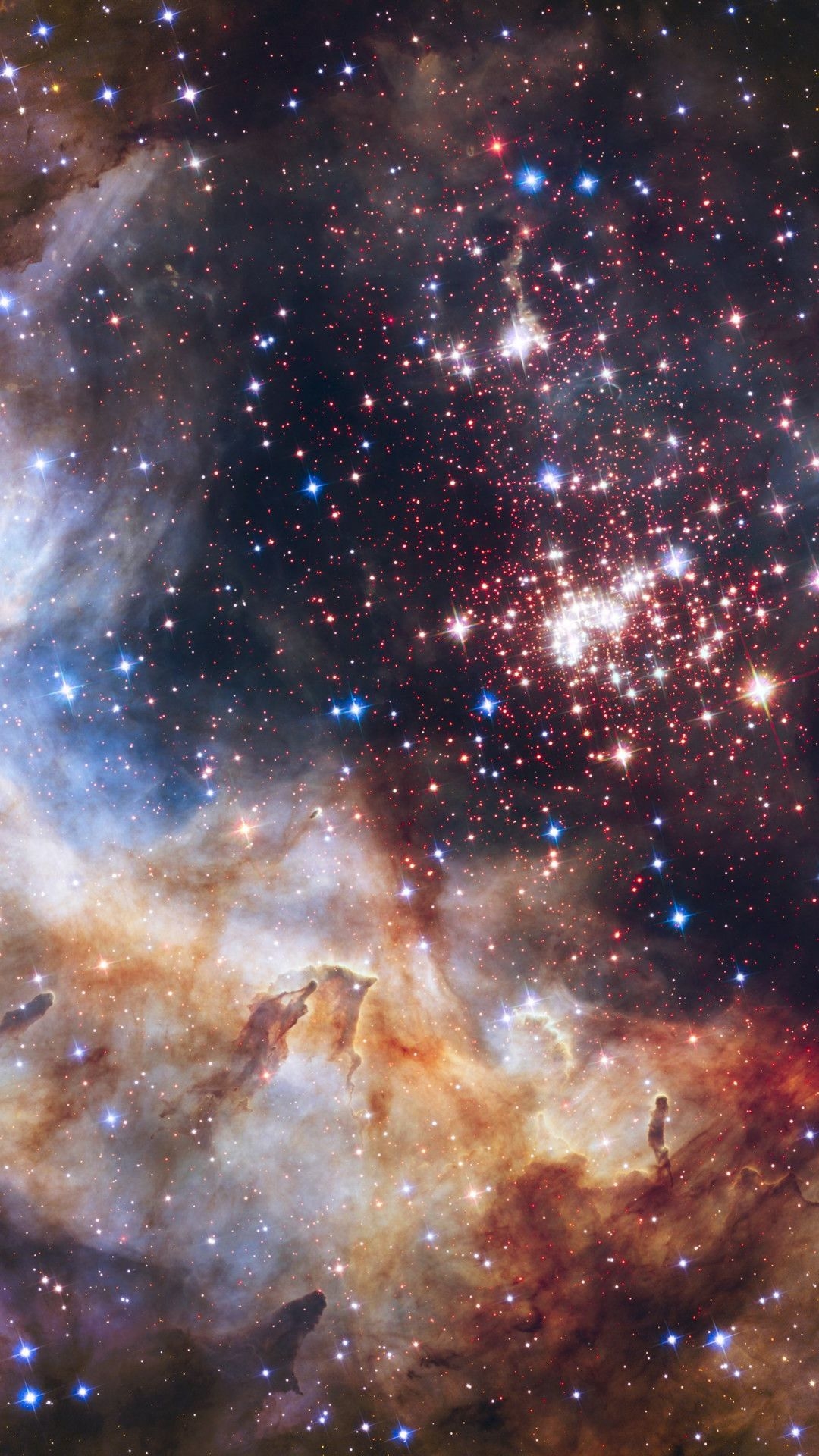 1080x1920 Download wallpaper: Universe seen through Hubble Space Telescope, Phone