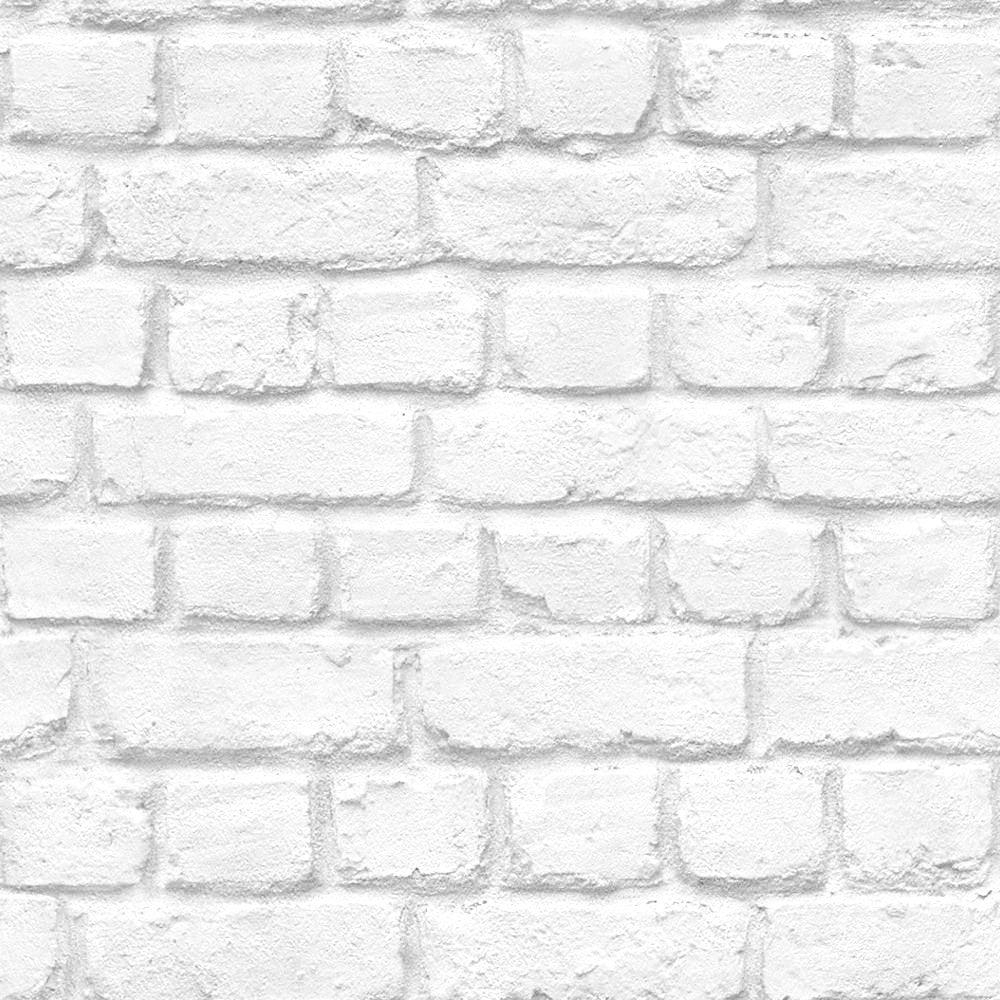 1000x1000 Warehouse Photographic Brick Effect Wallpaper White, Grey ILW261454, Phone