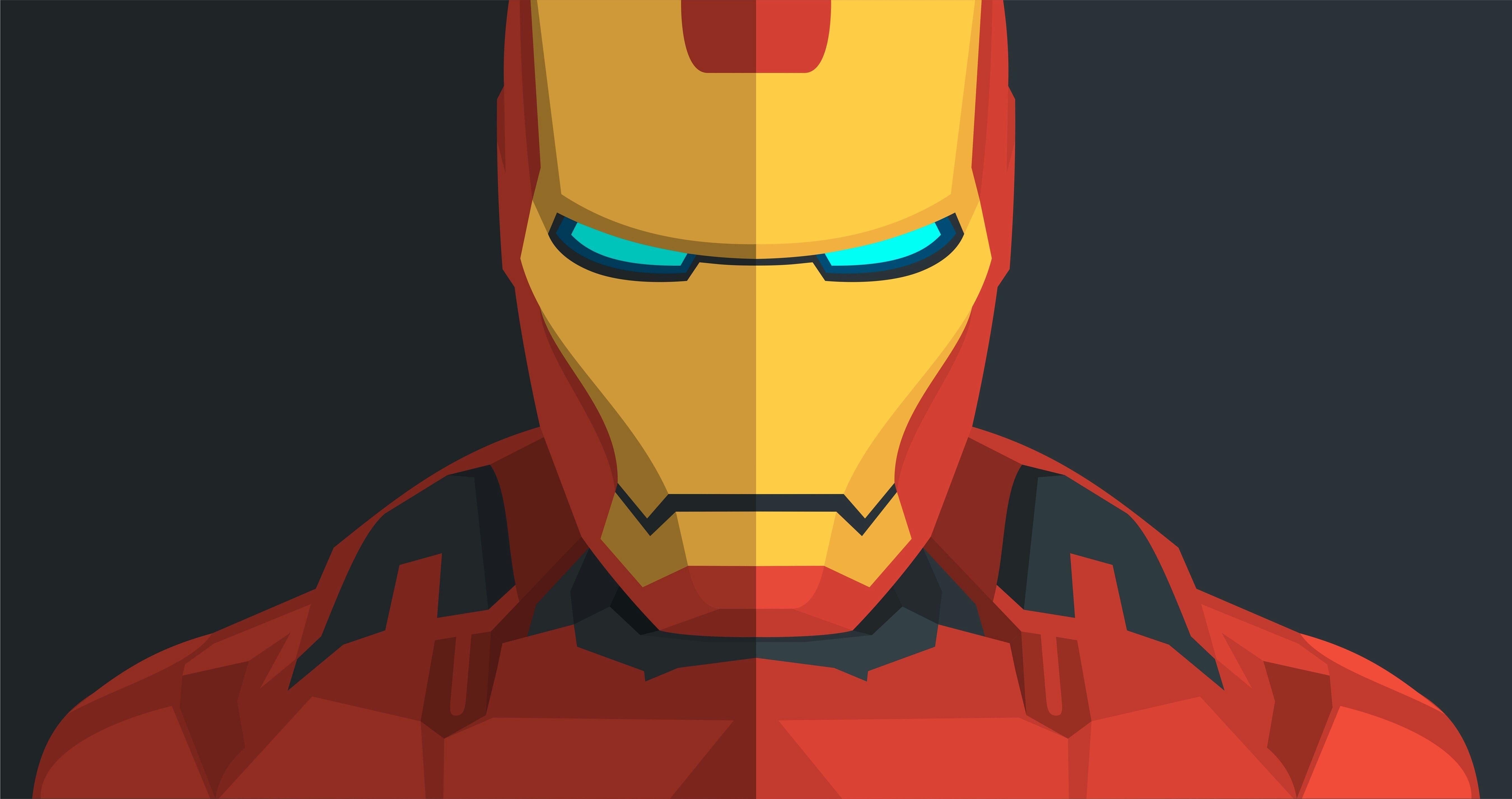 5400x2860 Wallpaper Iron Man, Minimal, HD, 4K, Creative Graphics, Desktop