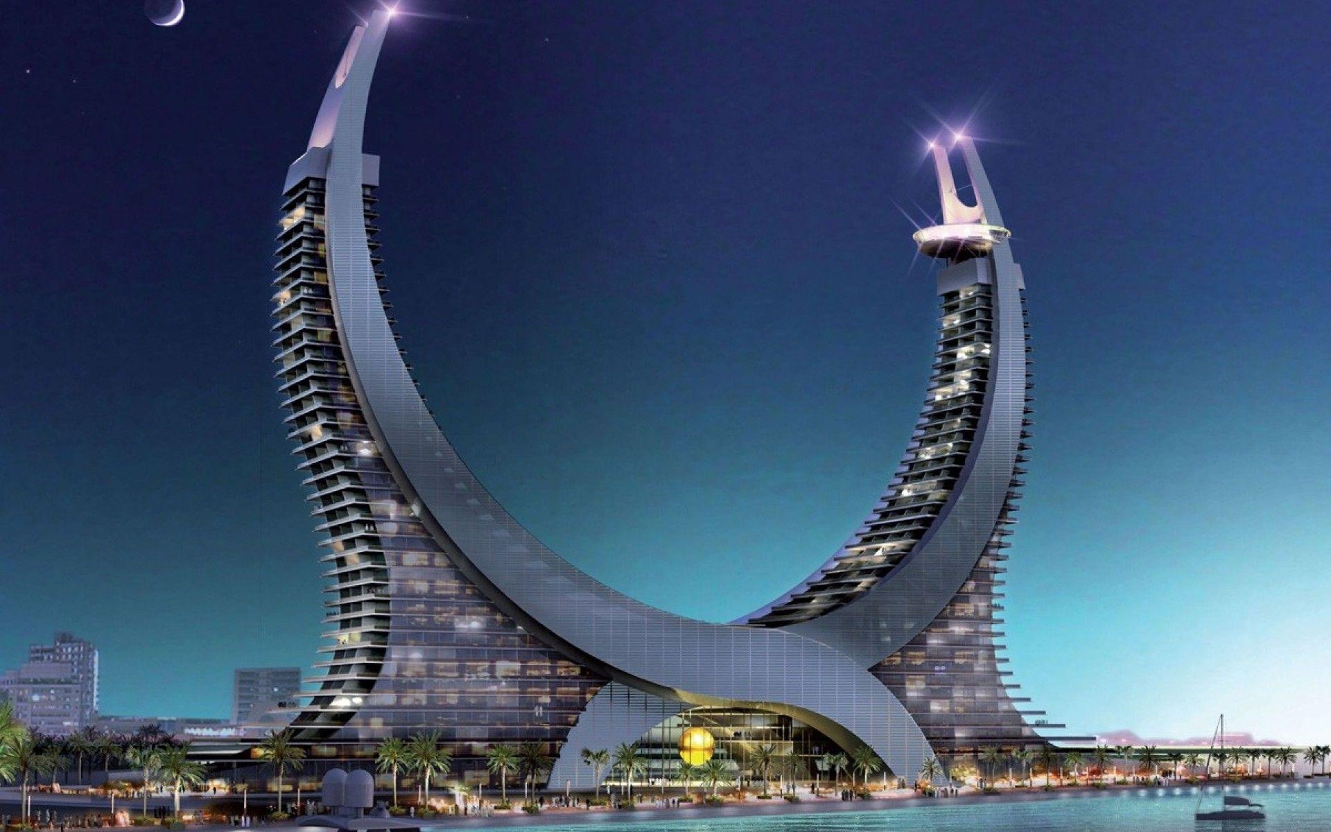 1920x1200 Simply: Katara Lusail Marina Tower Qatar buildings, Desktop