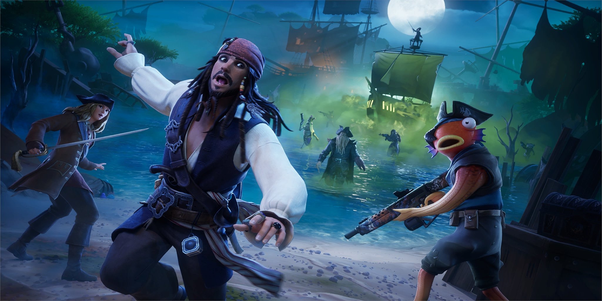2050x1030 Jack Sparrow Fortnite wallpaper, Desktop