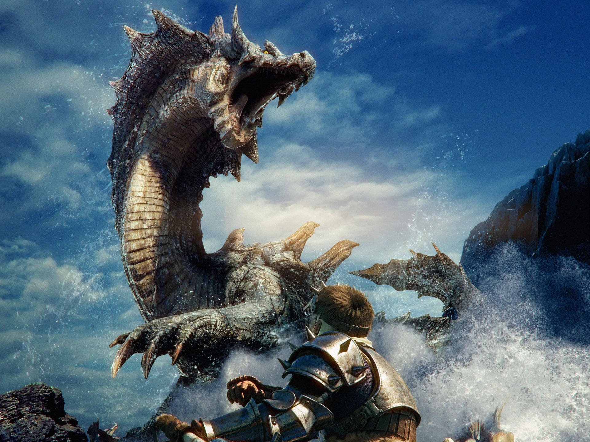 1920x1440 Download Monster Hunter 4k Man Fighting Dragon Wallpaper, Desktop