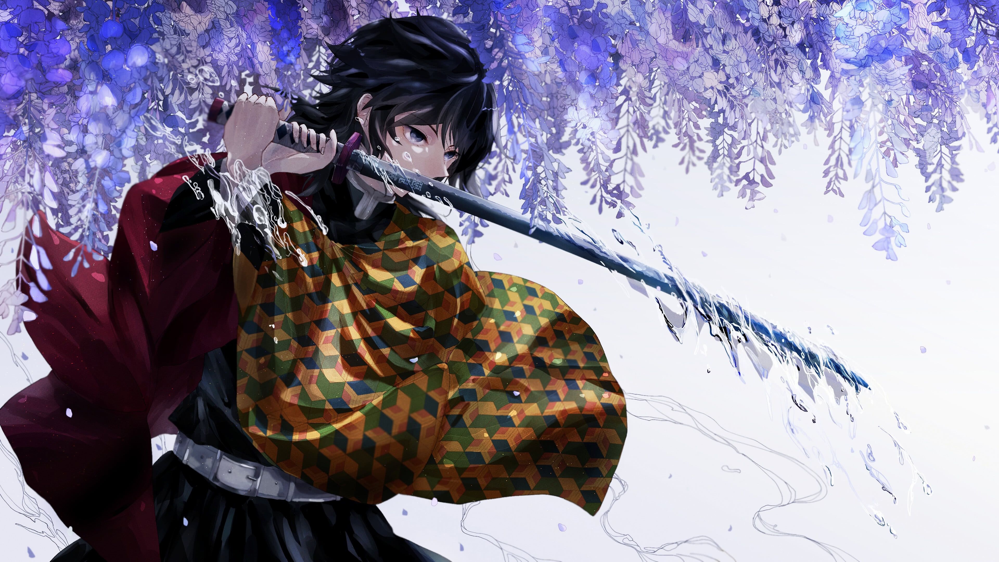 3840x2160 Kimetsu no Yaiba Giyu Tomioka Katana UHD 4K Wallpaper, Desktop