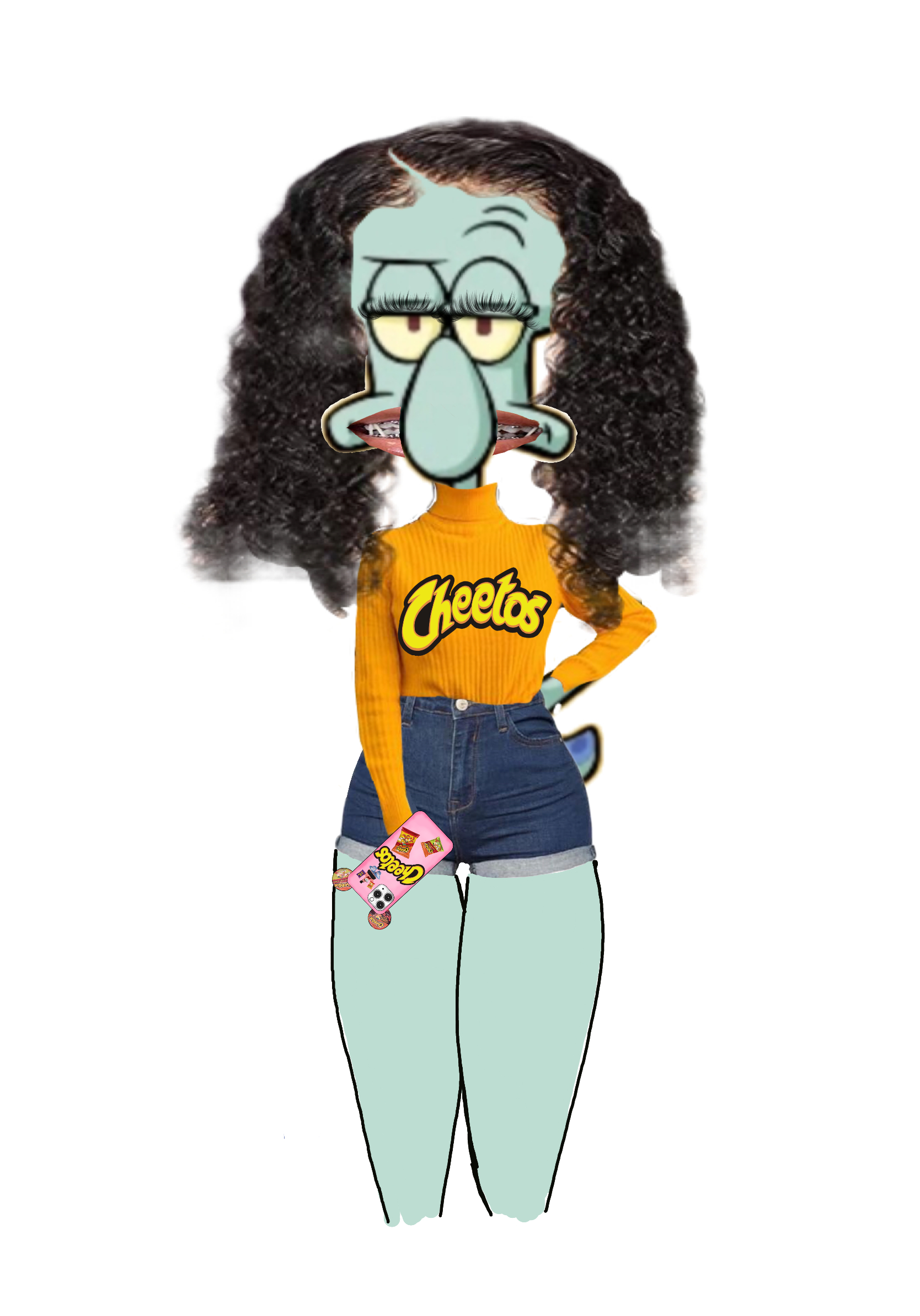 1670x2390 squidward spongebob baddie sticker, Phone