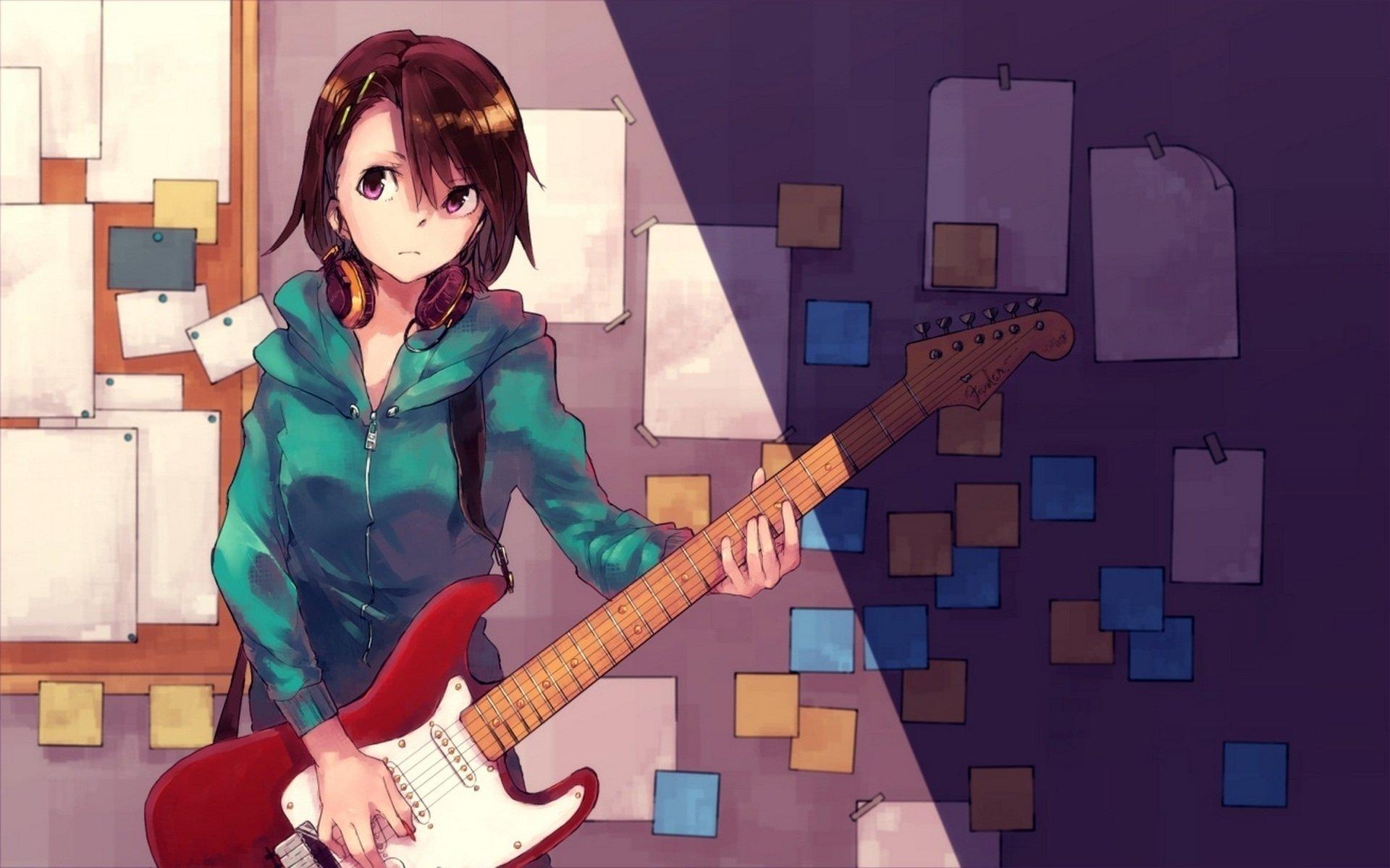 1920x1200 Anime Girl playing guitar HD Wallpaper, Desktop