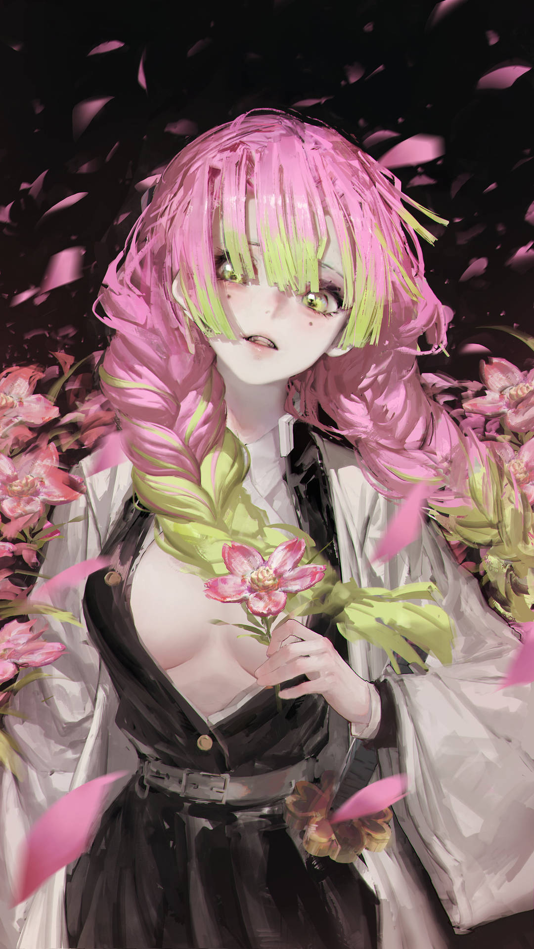 1080x1920 Download Mitsuri Kanroji Flowers Wallpaper, Phone