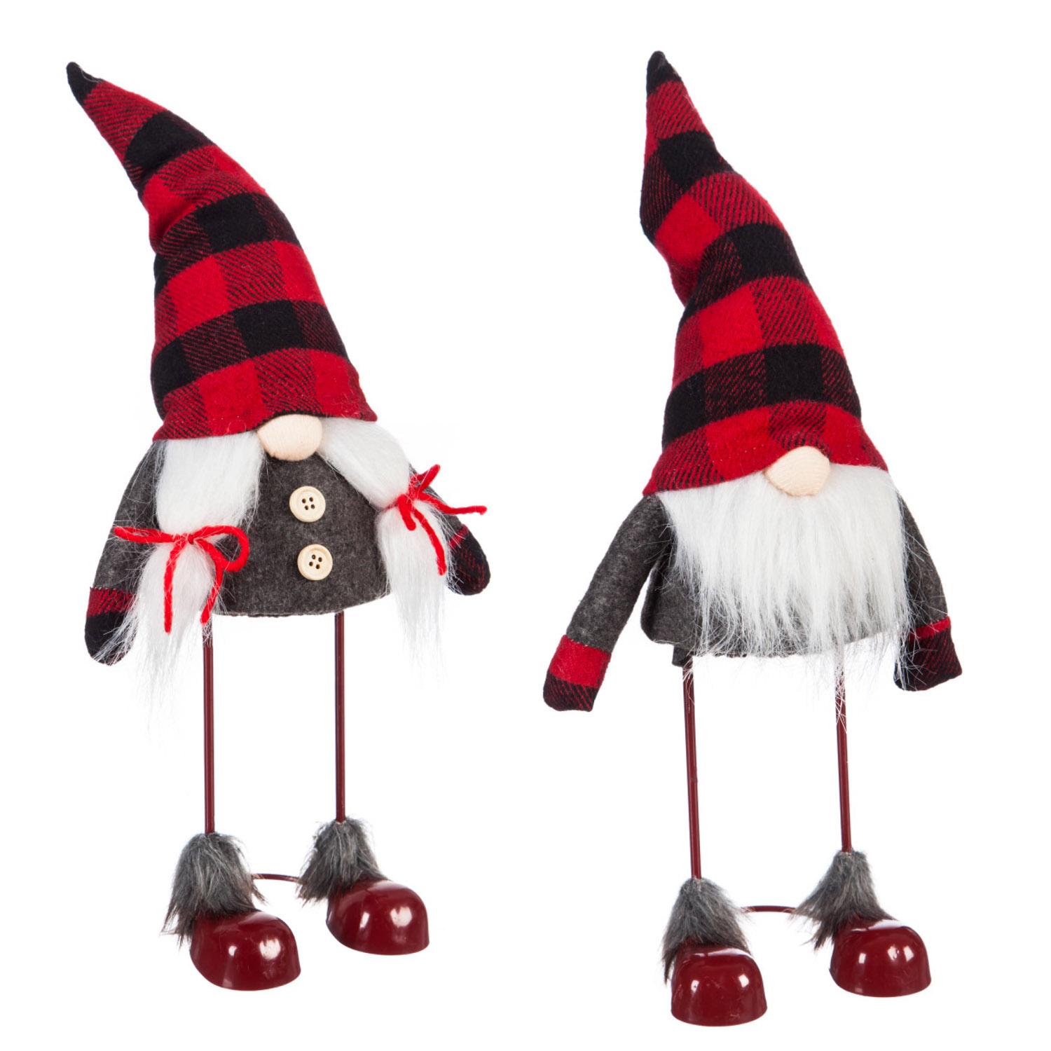 1500x1500 Evergreen Grey Gnome Couple Spring Body Standing Plush Décor, 2 Assorted, 3.5'' x 5.1'' x 14.2'' inches, Phone
