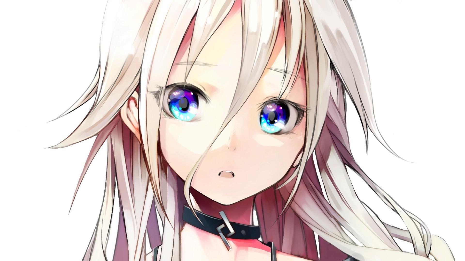 1920x1080 Necklace Sad Blue Eyes Blonde Women Long Hair Choker Anime Girl Sad Wallpaper & Background Download, Desktop