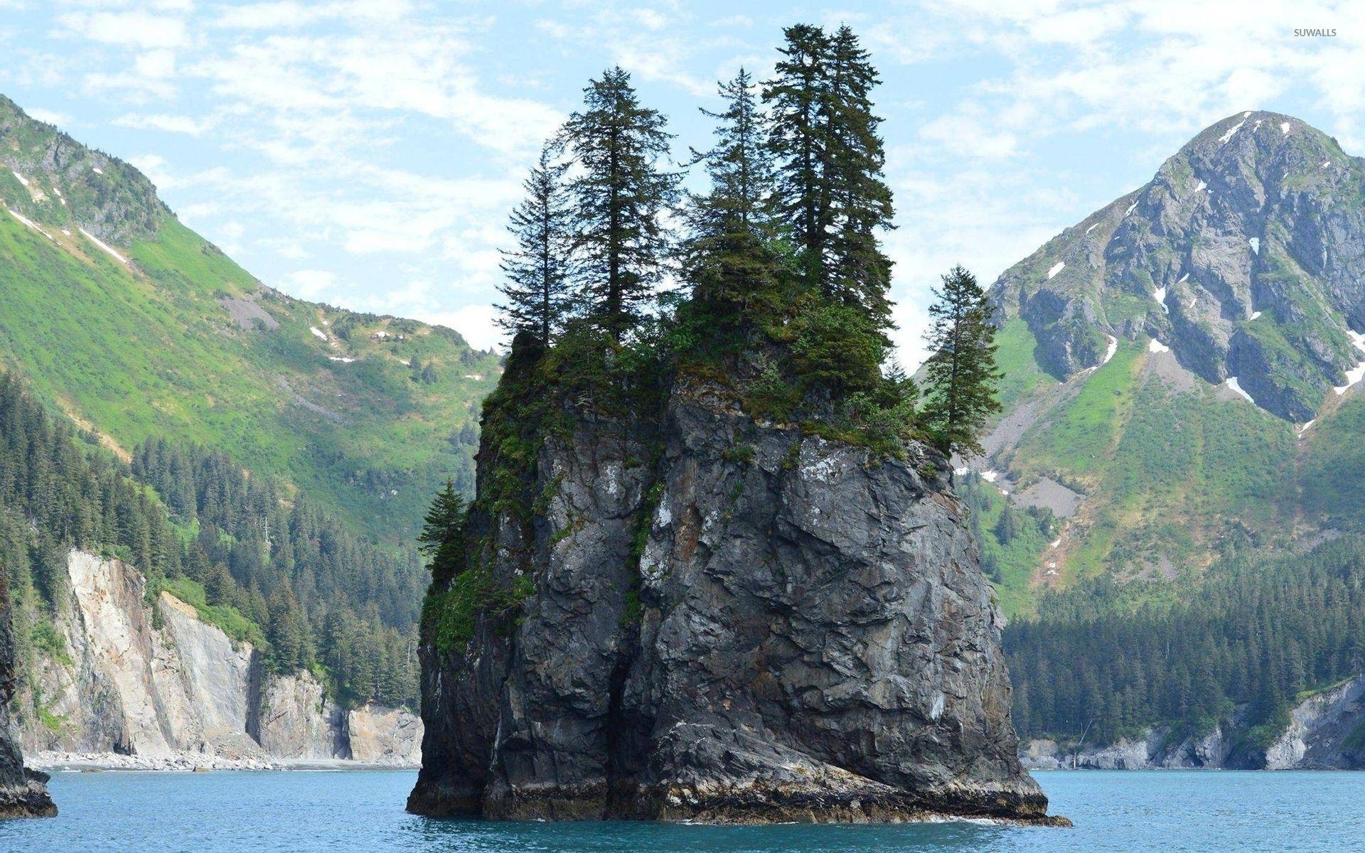 1920x1200 Rocky island in Kenai Fjords National Park wallpaper, Desktop