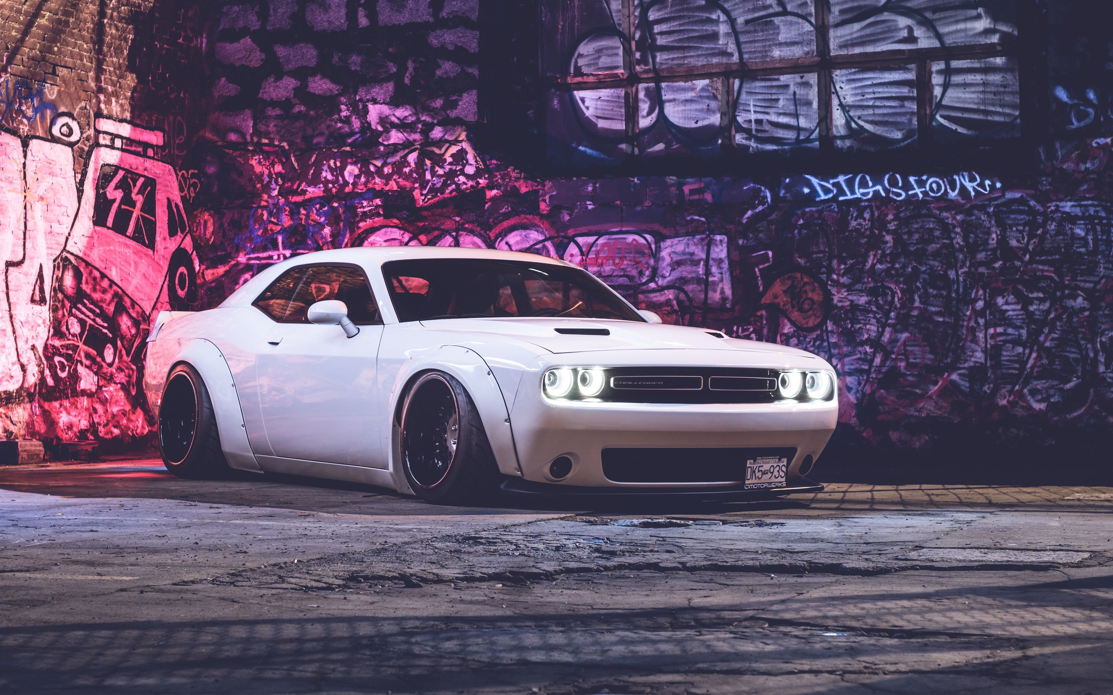 3840x2400 Dodge Challenger White 4K Wallpaper, Desktop