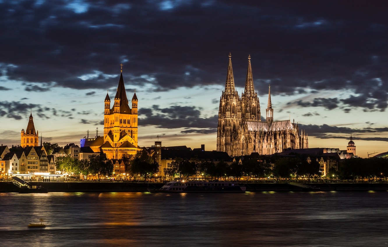 1340x850 Wallpaper the evening, Germany, Cologne Cathedral, Germany, Cologne image for desktop, section город, Desktop