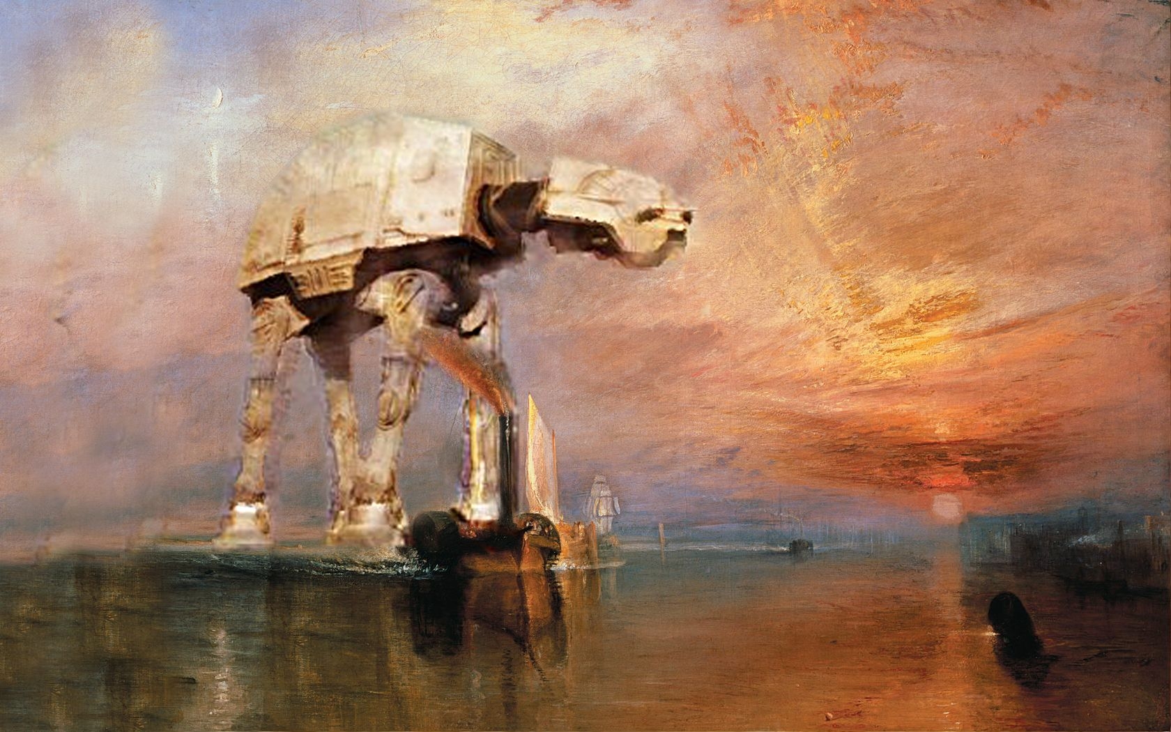 1680x1050 Star Wars, Paintings, AT AT Wallpaper, Desktop