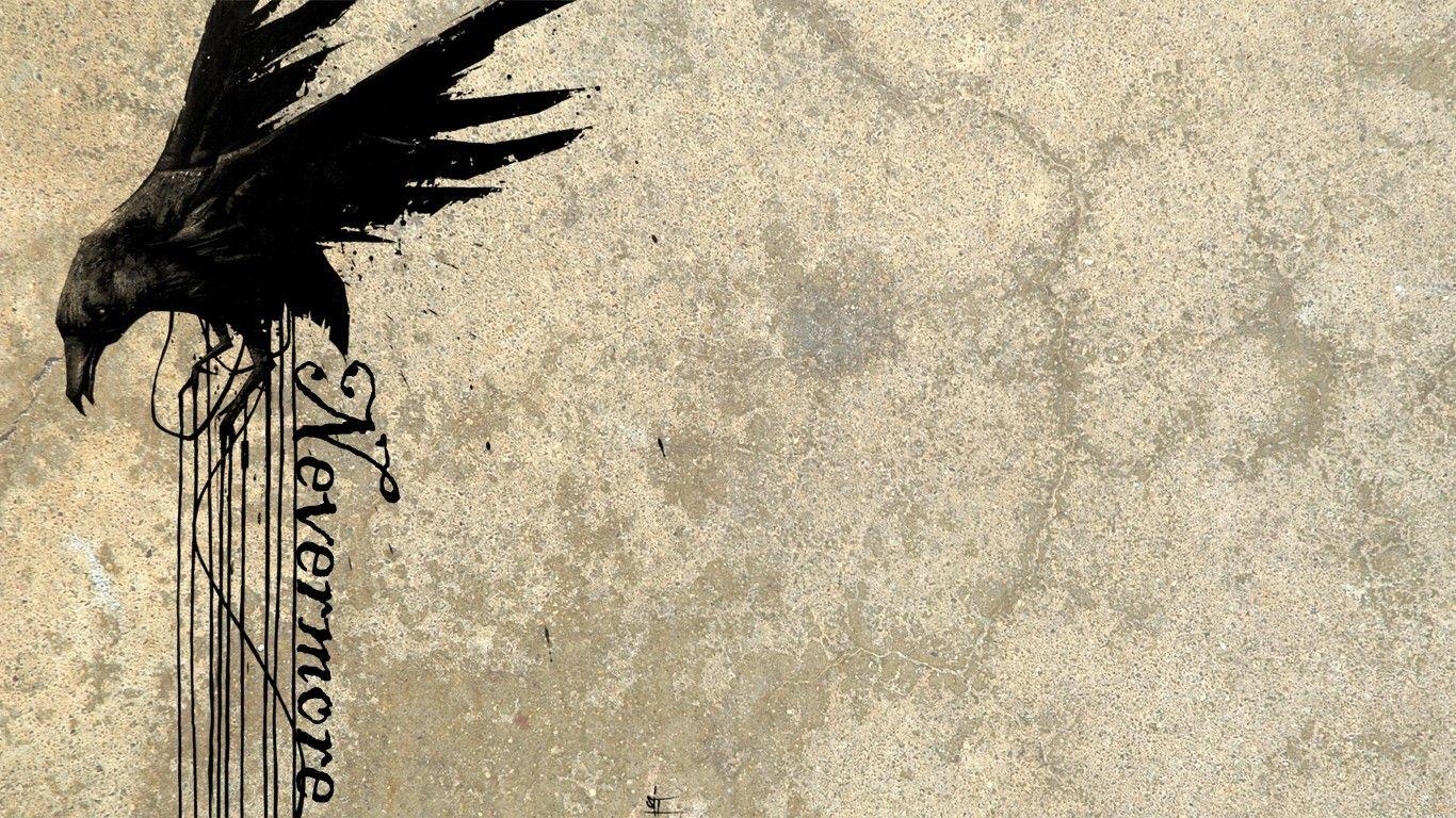1370x770 Edgar Allan Poe Crows Nevermore, Desktop