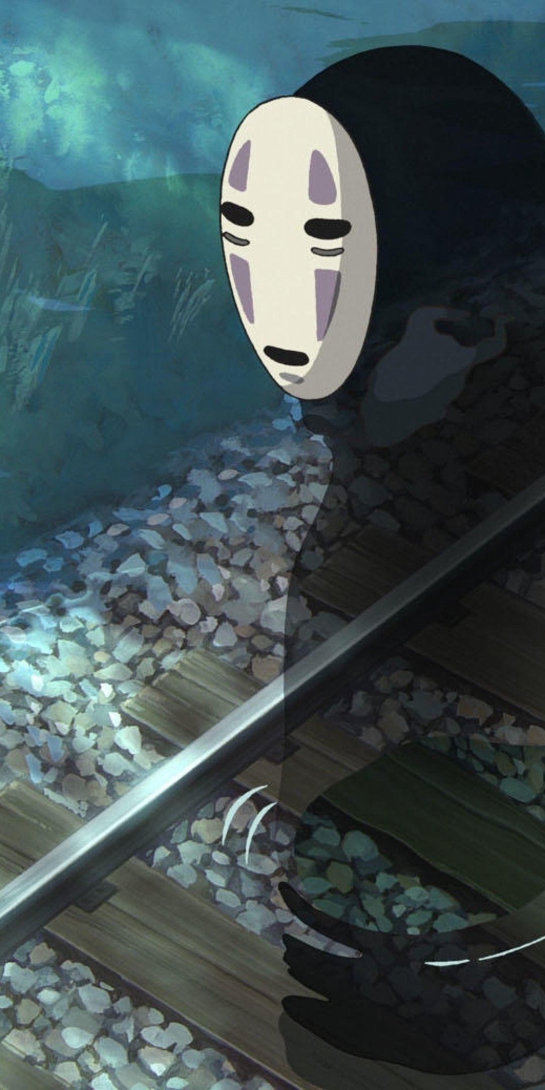 1080x2160 Download  Kaonashi, Sen To Chihiro No Kamikakushi, Spirited Away, Railway Wallpaper for Huawei Mate 10, Phone