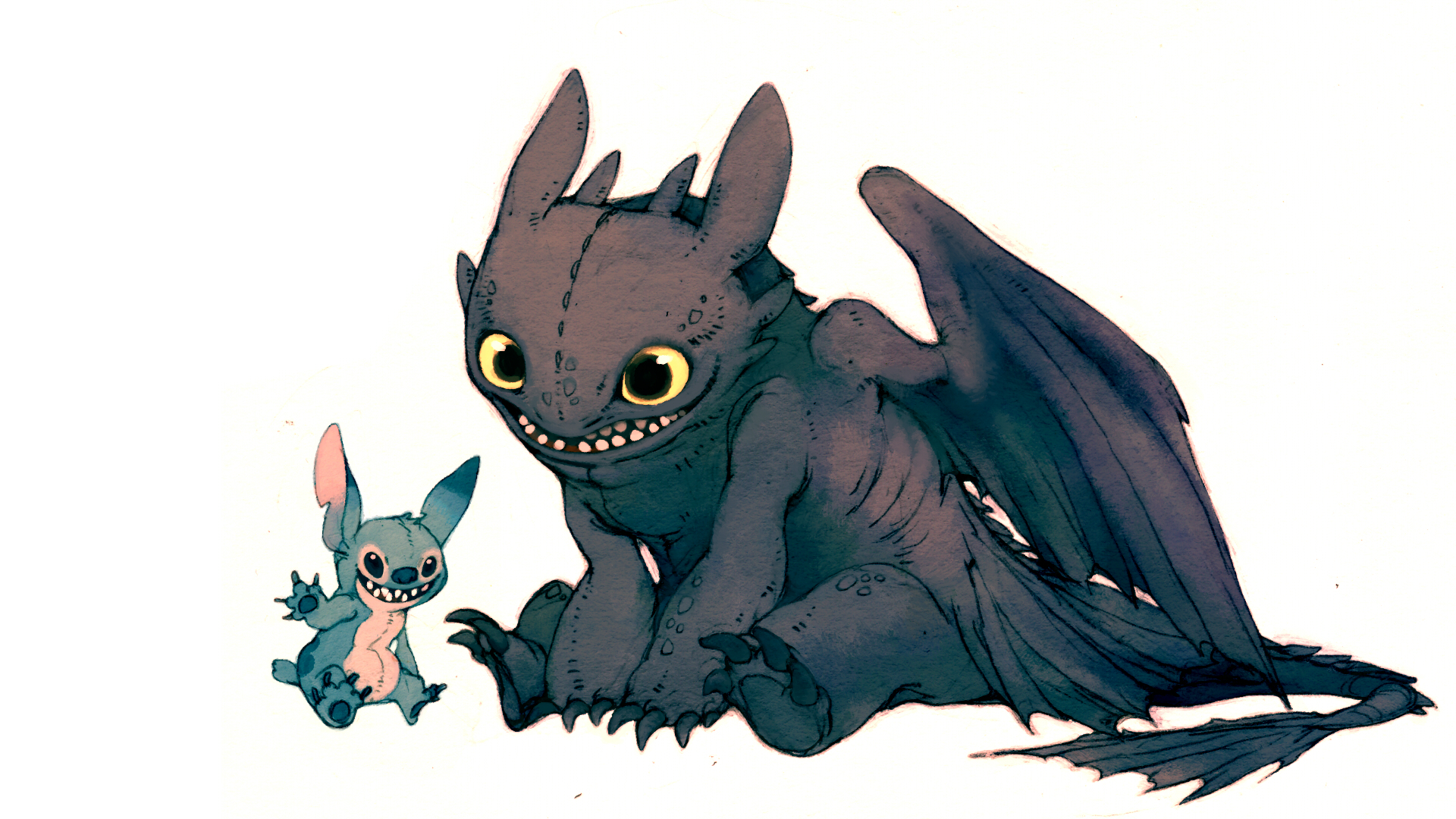 1920x1080 cartoons, toothless, How to Train Your Dragon, stitch, Lilo, Desktop