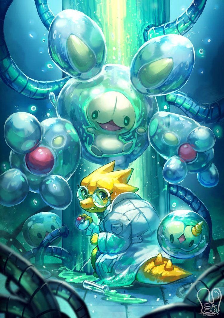 750x1070 Pokemon X UNDERTALE, Alphys And Reuniclus By Sa Dui, Phone