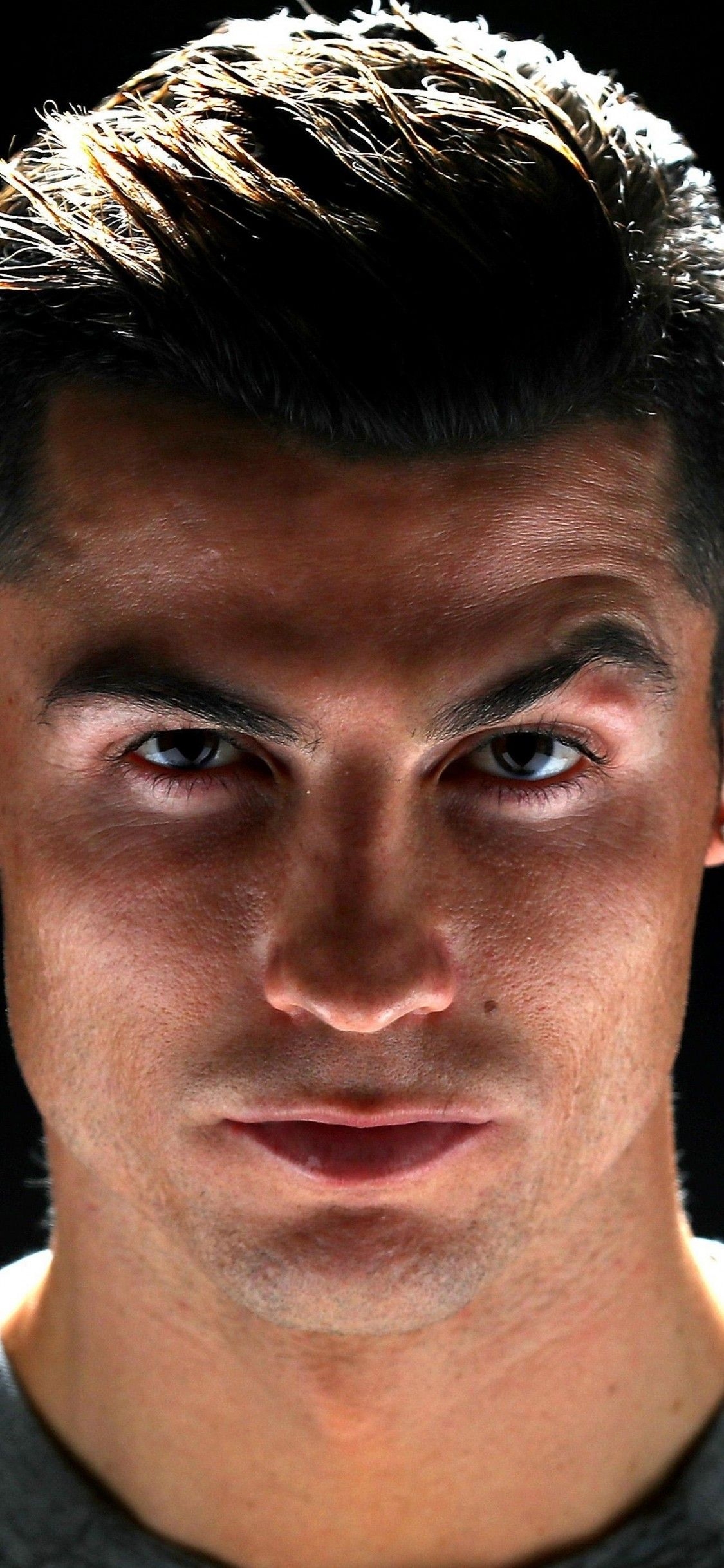 1130x2440 Download  Cristiano Ronaldo, Face Portrait, Earrings Wallpaper for iPhone 11 Pro & X, Phone