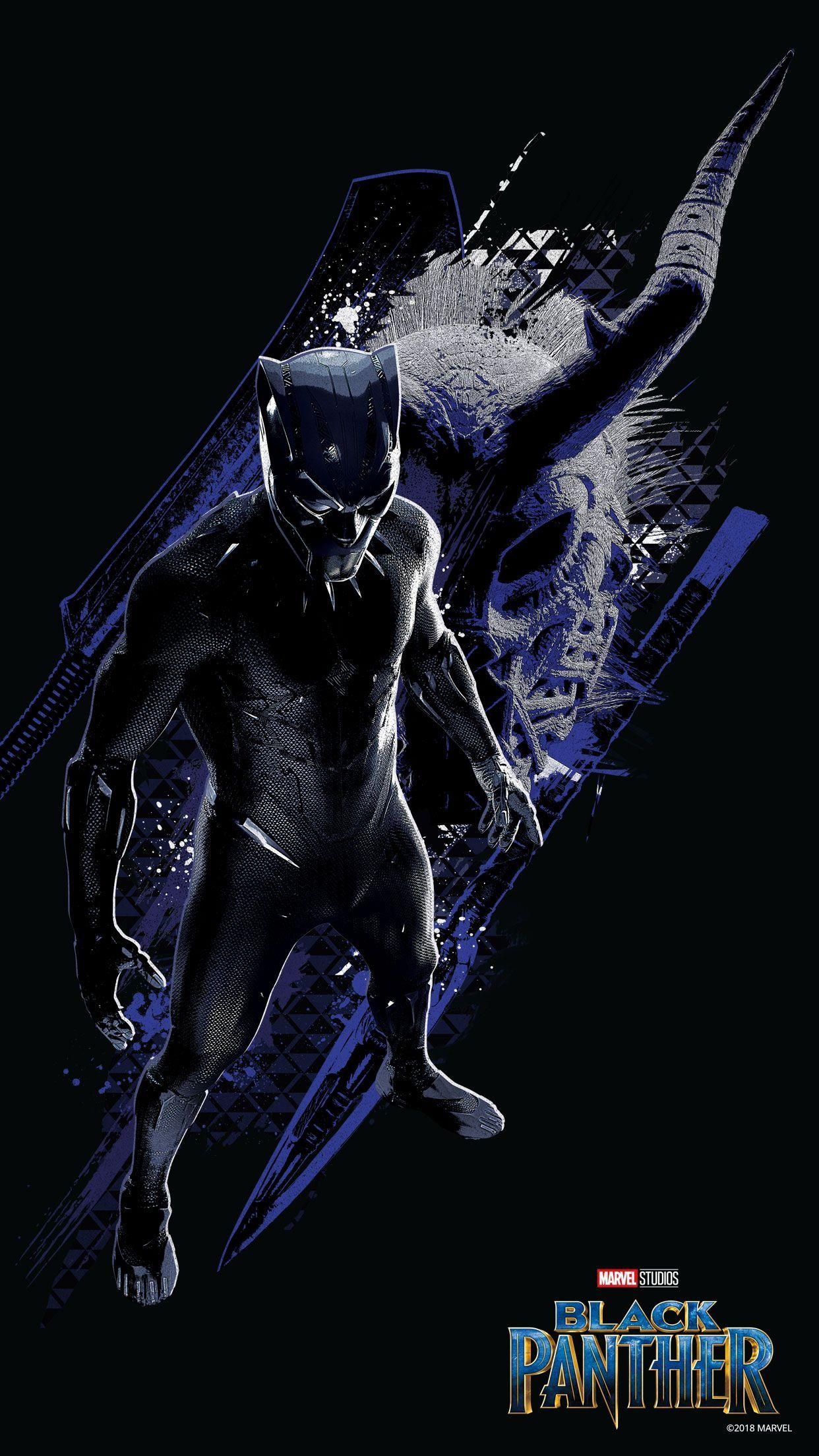 1250x2210 Keep it slick with these Black Panther mobile wallpaper. 마블, Phone