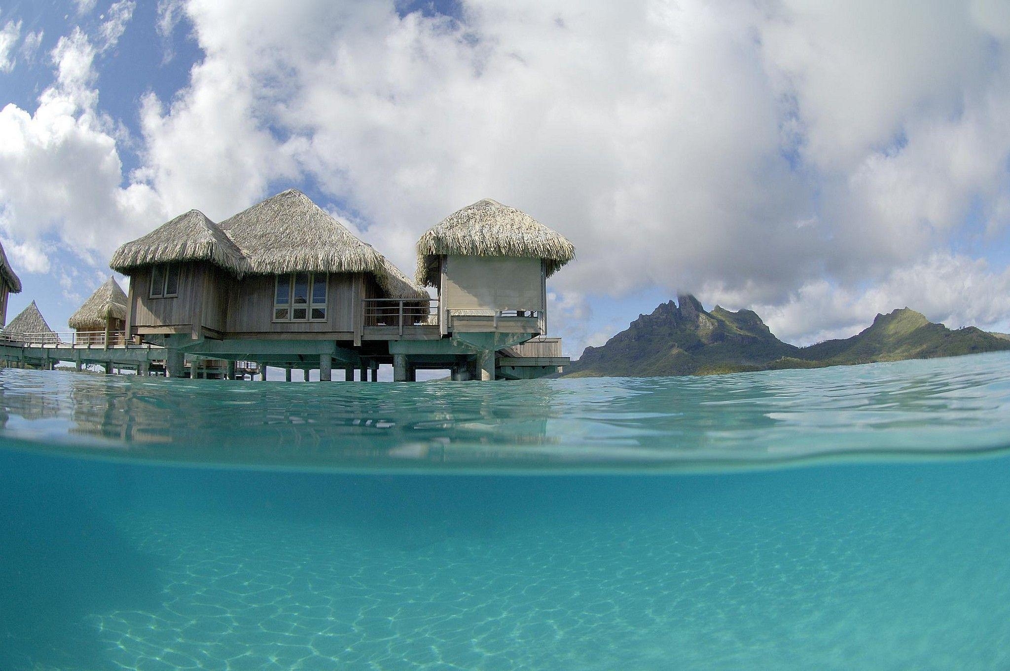 2050x1360 St regis bora water villa bungalow blue lagoon wallpaper, Desktop