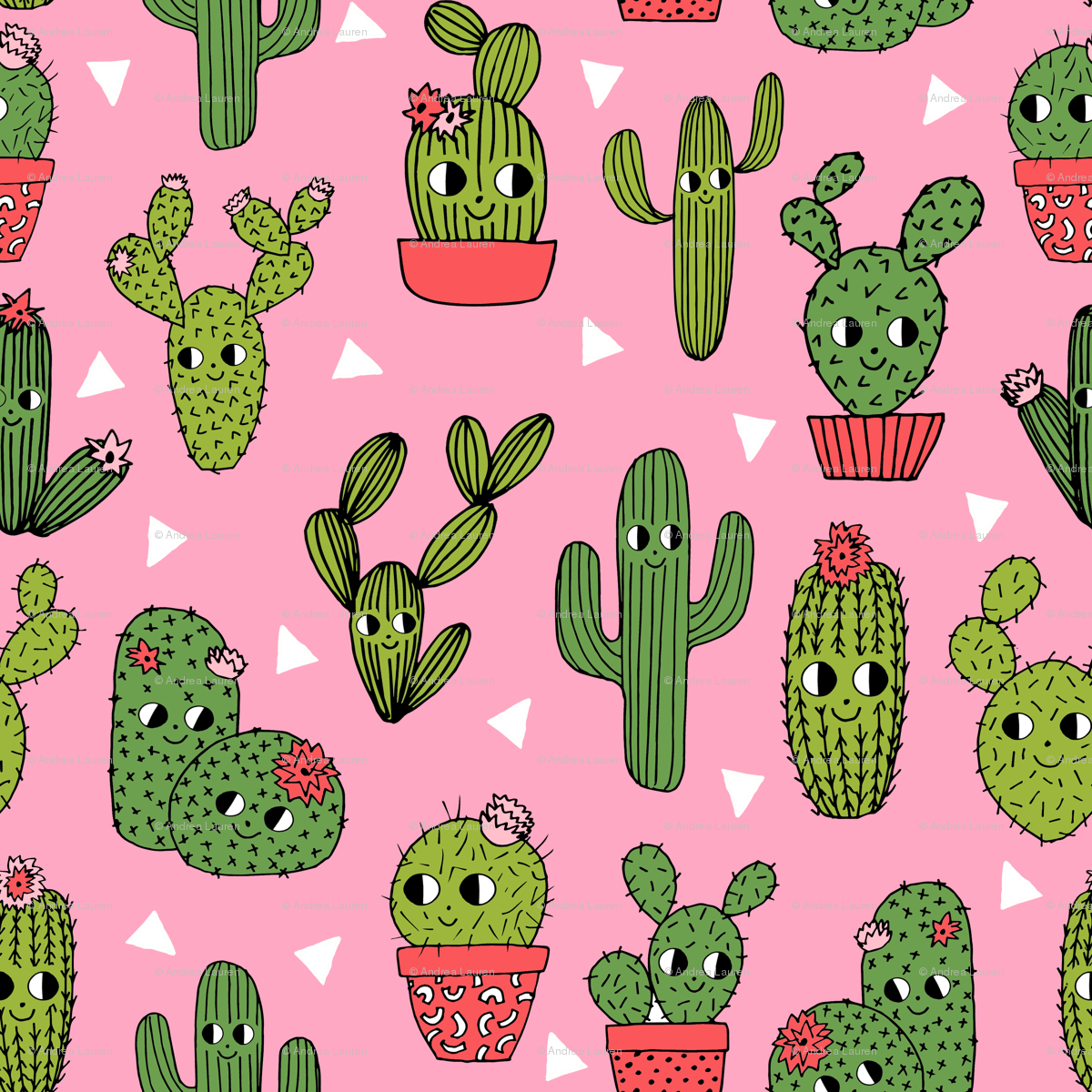 1200x1200 happy cactus // pink cute cactus kids summer plants funny characters, Phone