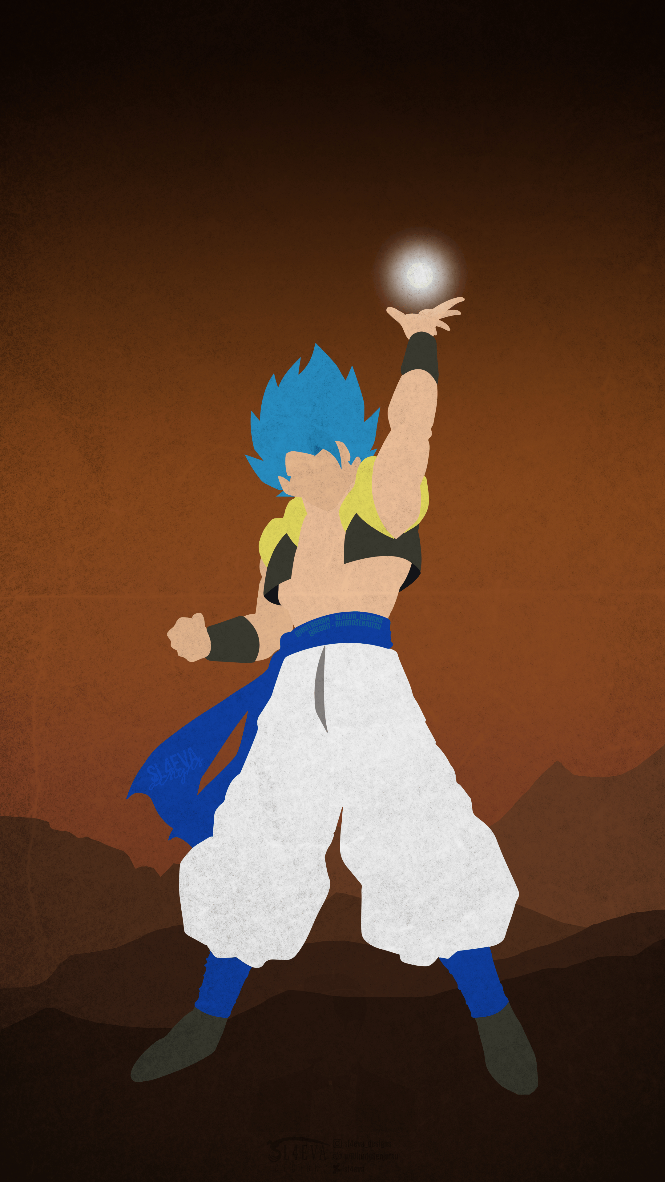 2160x3840 SSGSS Gogeta Minimal Mobile Wallpaper, U RikudoSenjutsu, Phone