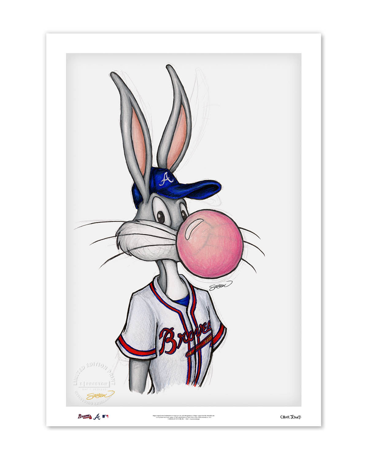 1200x1500 Bubblegum Bugs Bunny x MLB Braves by S. Preston Art Print, Phone