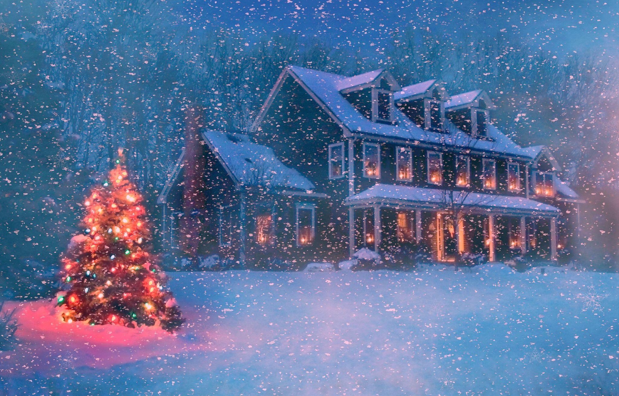 2050x1320 Christmas Houses Desktop Wallpaper Free Christmas, Desktop