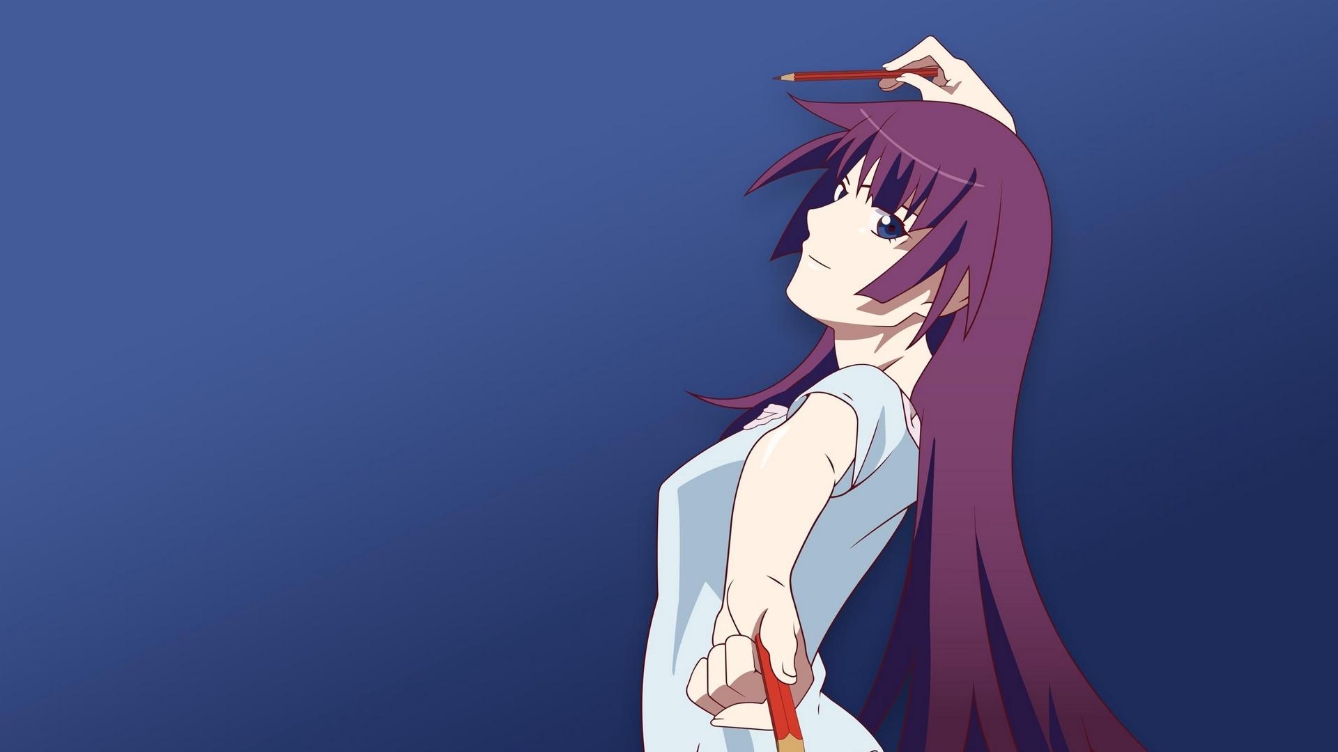 1920x1080 Download wallpaper  senjougahara hitagi, monogatari series, Desktop