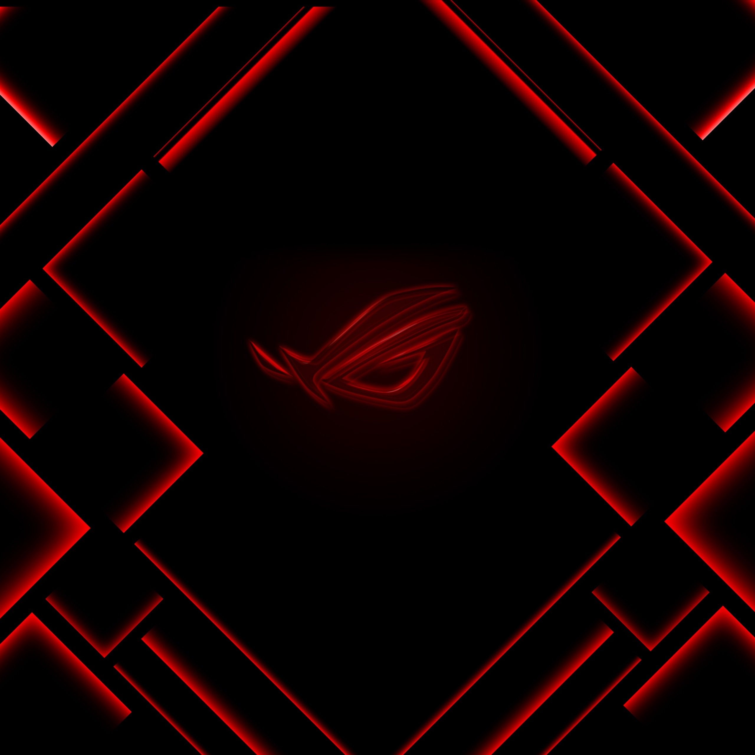 2560x2560 ASUS ROG 4K Wallpaper, Ambient lighting, Red lighting, Dark background, Technology, Phone