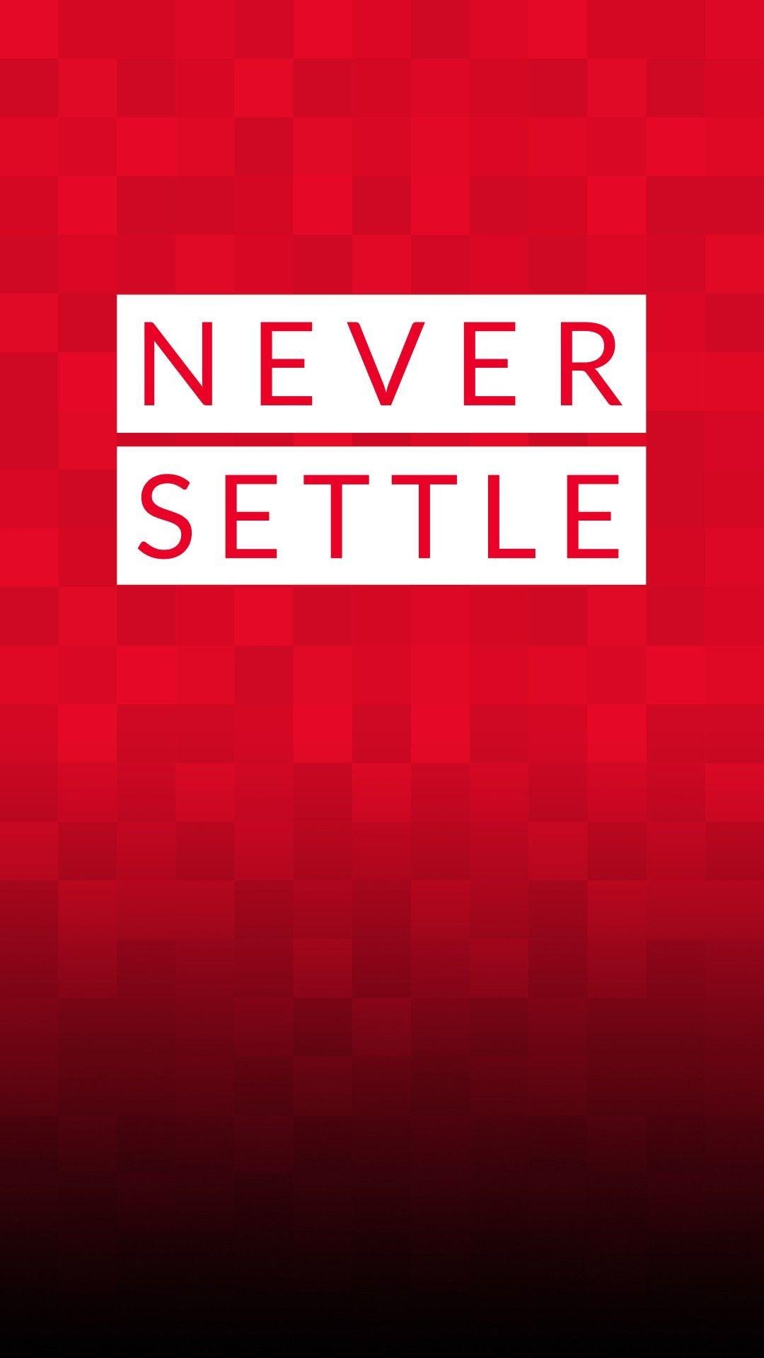 1080x1920 OnePlus Stock Never Settle Red Smartphone Wallpaper, Phone