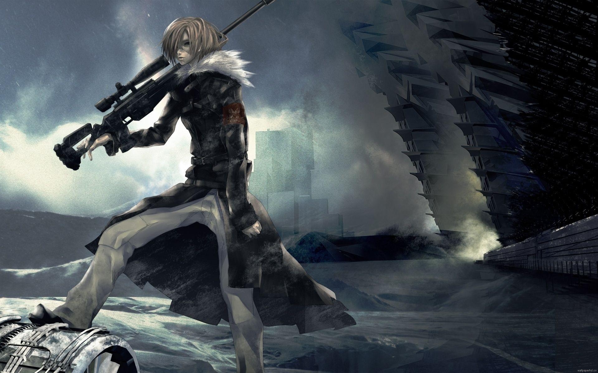 1920x1200 Lonely Sniper Anime Boy Wallpaper Desktop Picture Wallpaper, Desktop