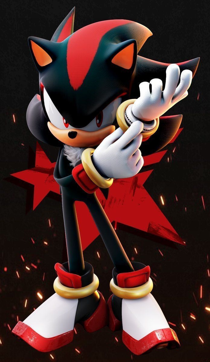 700x1200 Shadow Putting On His Glove On His Left Hand And Stars within The Incredible Sonic Shadow Wallpaper. Sonic and shadow, Sonic, Cartoon wallpaper, Phone