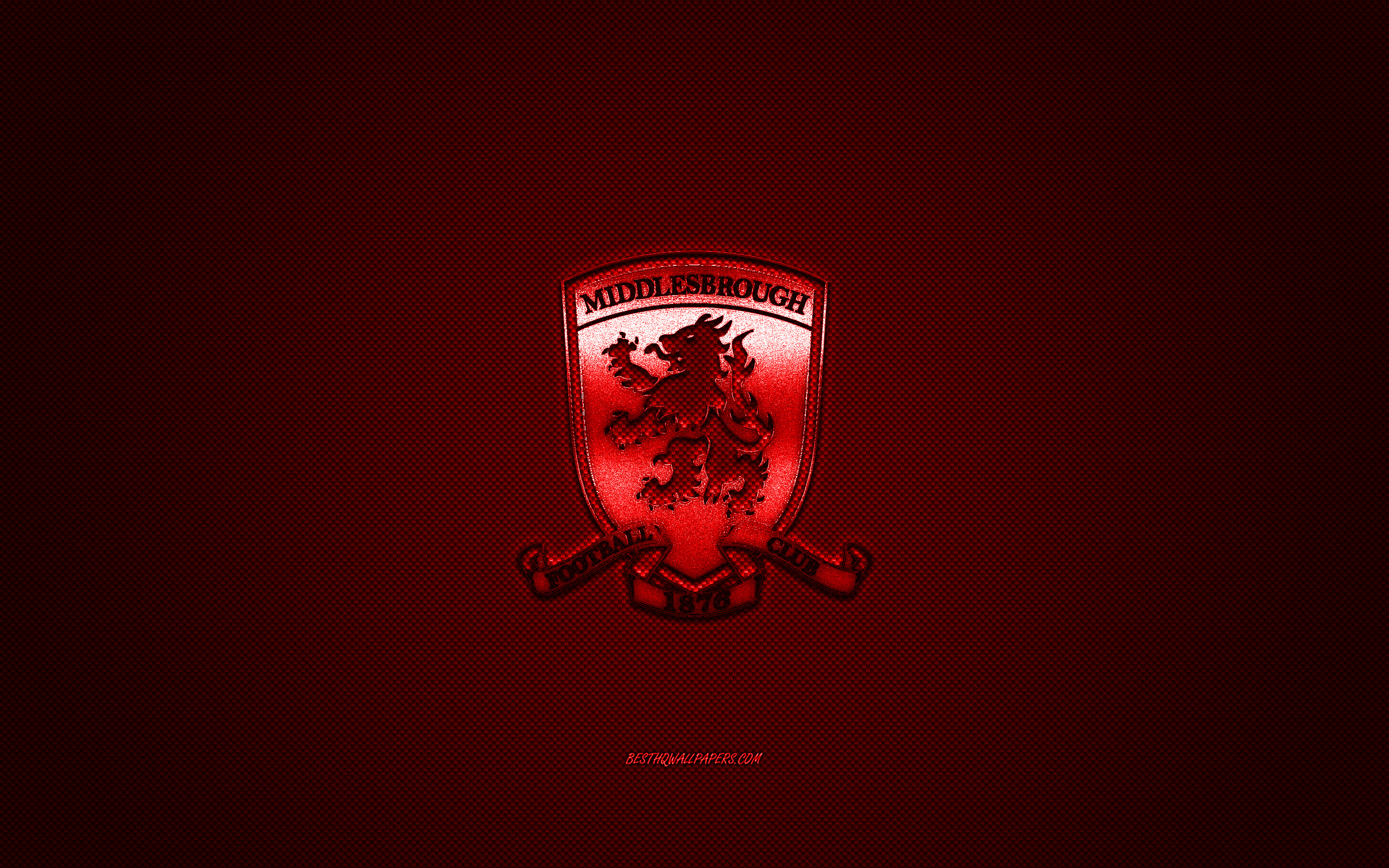 2560x1600 Download wallpaper Middlesbrough FC, English football club, EFL Championship, red logo, red carbon fiber background, football, Middlesbrough, Middlesbrough FC logo for desktop with resolution. High Quality HD picture wallpaper, Desktop