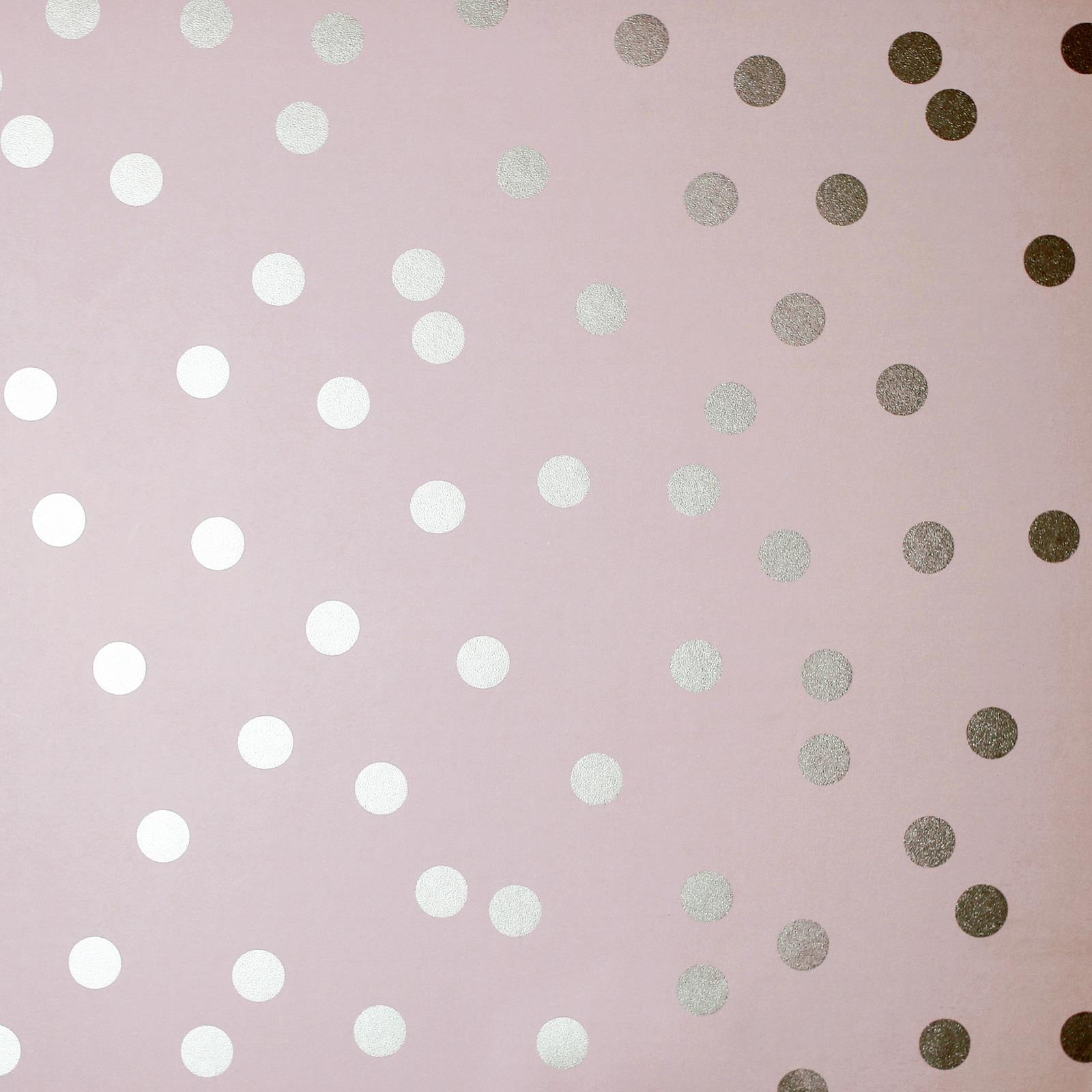 1600x1600 Arthouse Dotty Pink / Rose Gold 685000 Metallic Small Polka Dots Wallpaper online, Phone