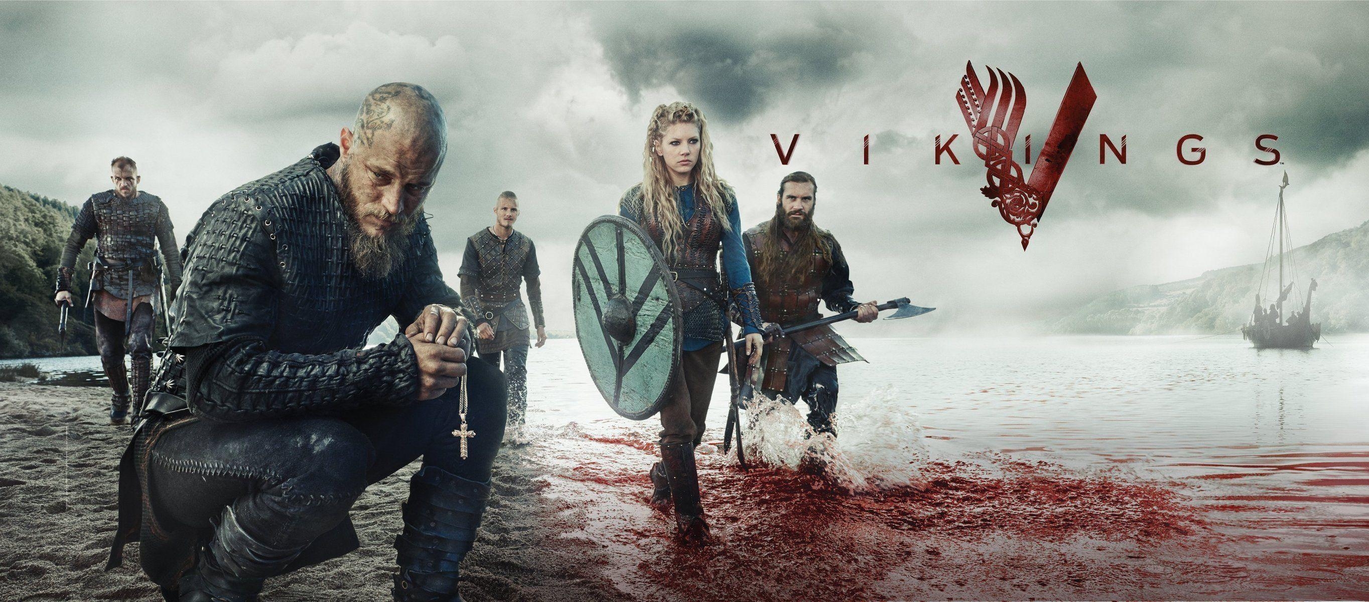 2730x1200 vikings ragnar lodbrok tv series vikings travis fimmel katheryn, Dual Screen