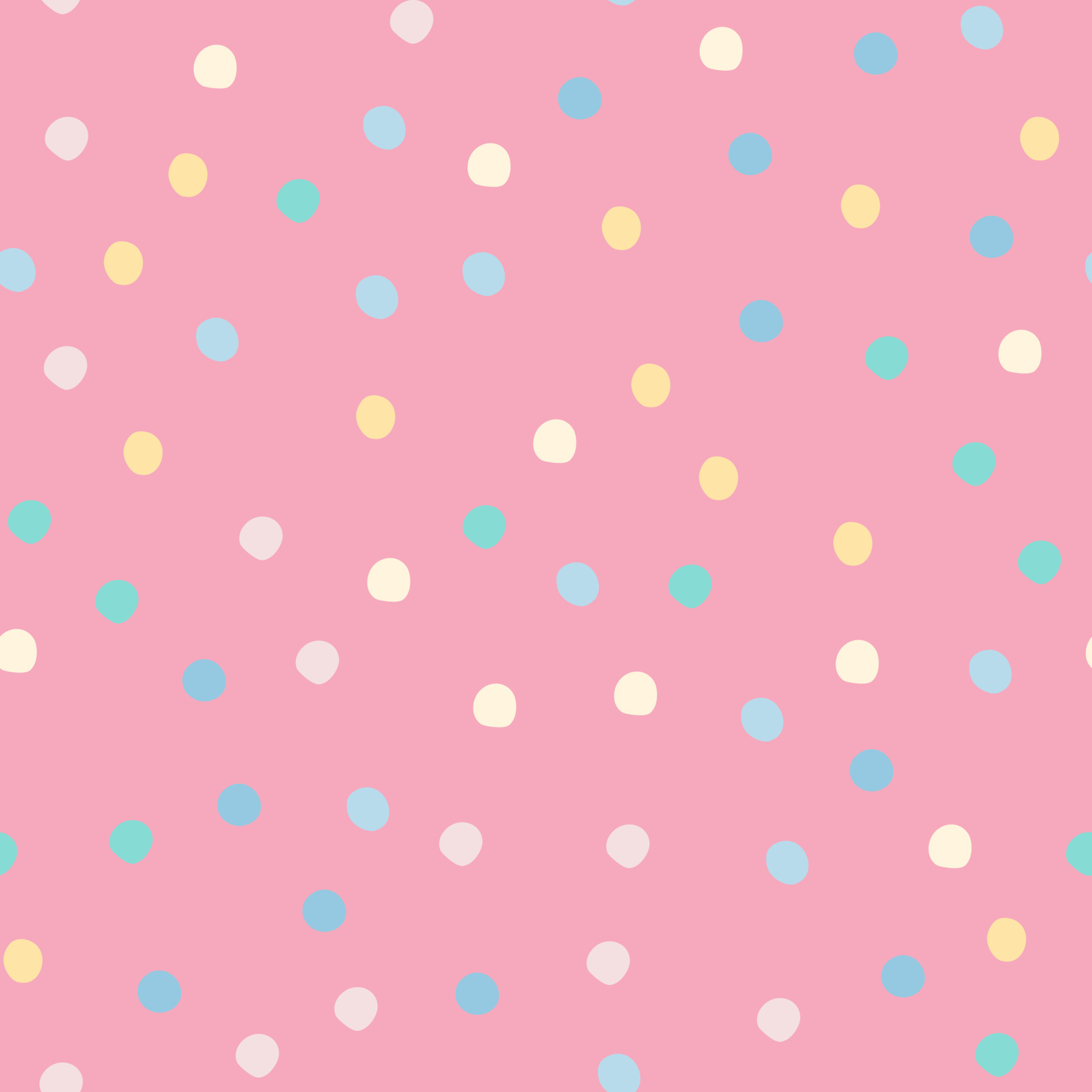 1920x1920 Abstract colored polka dots seamless pattern on pink background. Cute circle shapes wallpaper, Phone