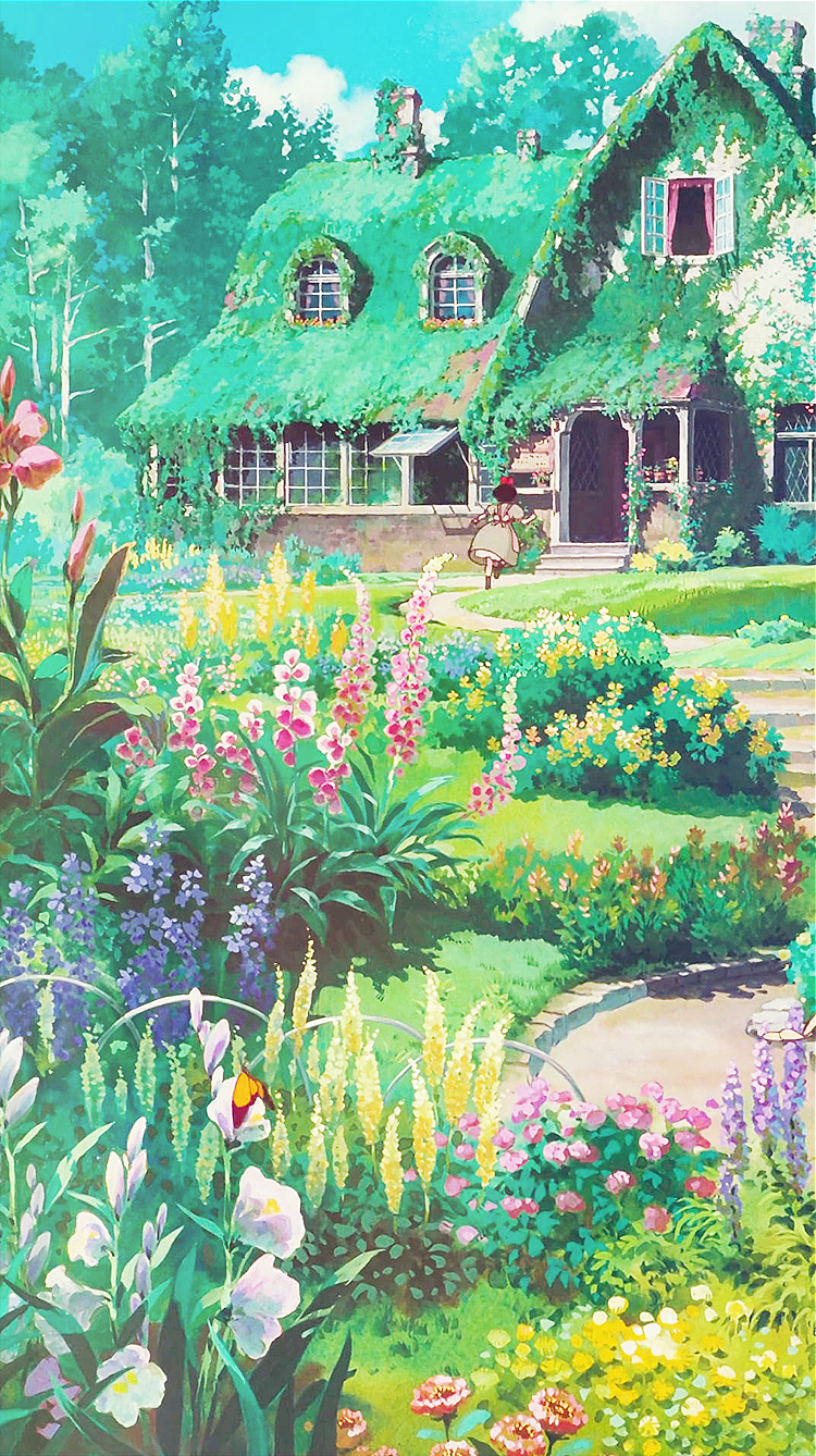 750x1340 Studio Ghibli Flowers, Phone