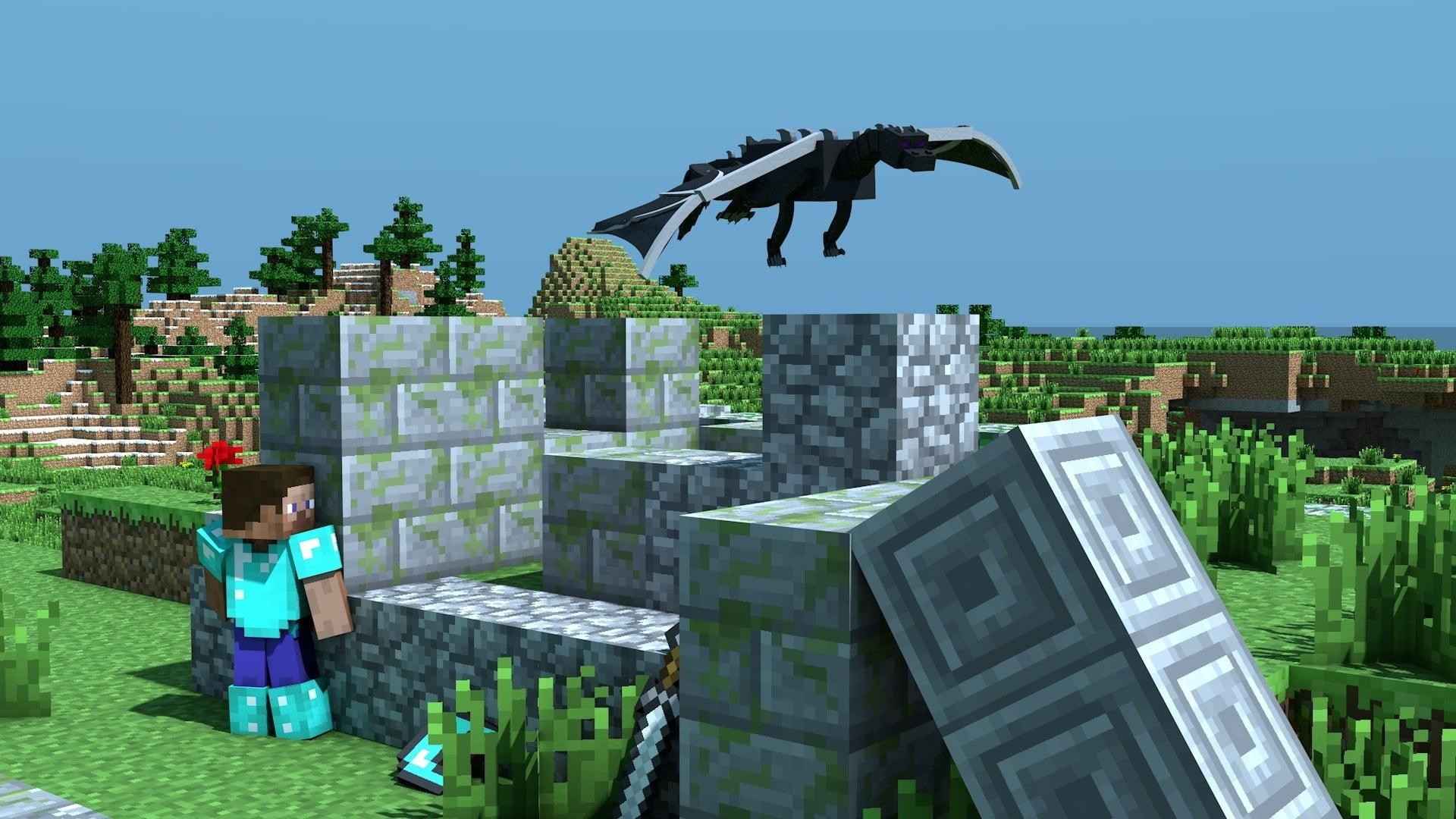 1920x1080 Minecraft, armor, Enderdragon, video games HD wallpaper, Desktop