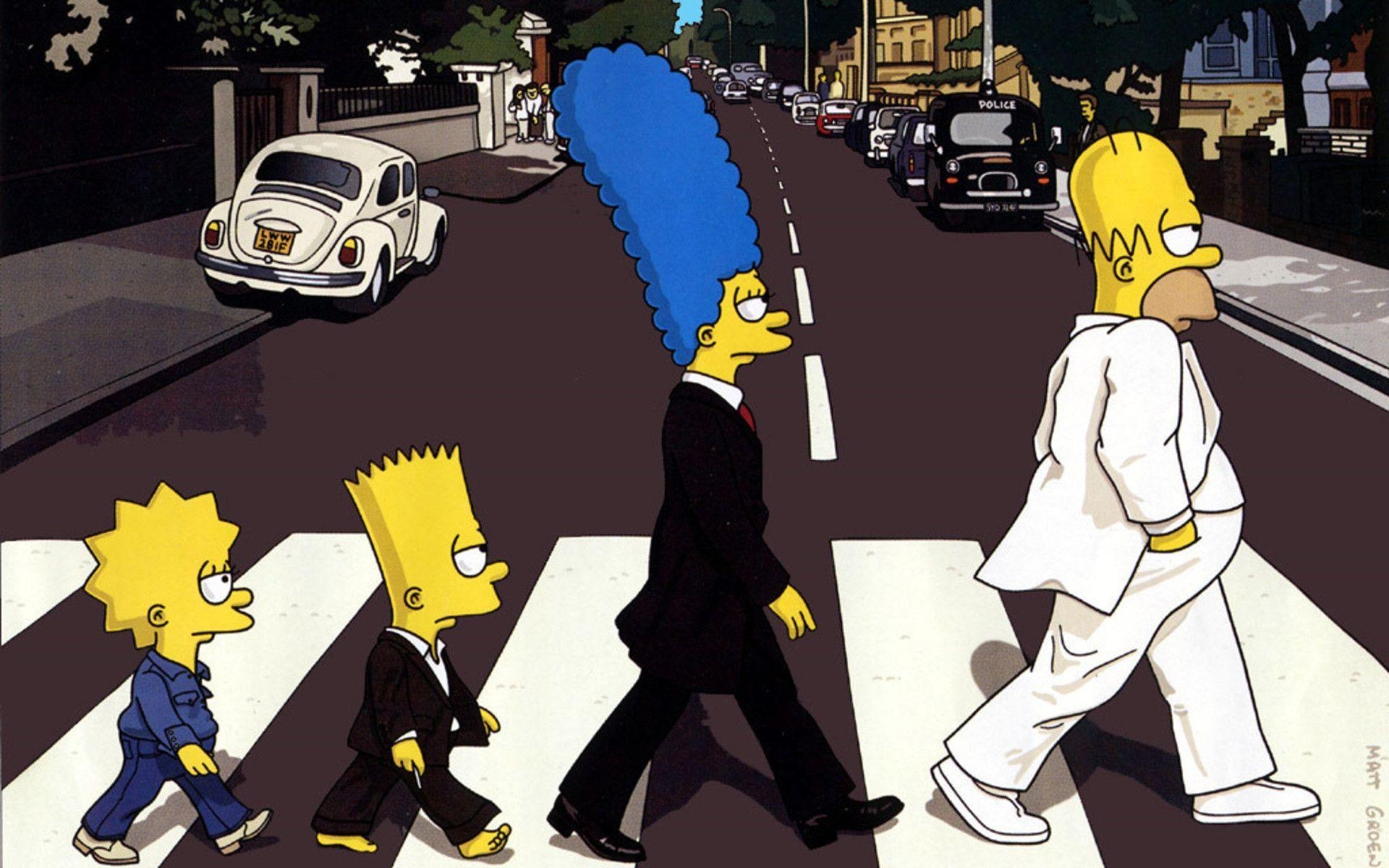 1920x1200 Cartoons abbey road the simpsons the beatles  HD, Desktop