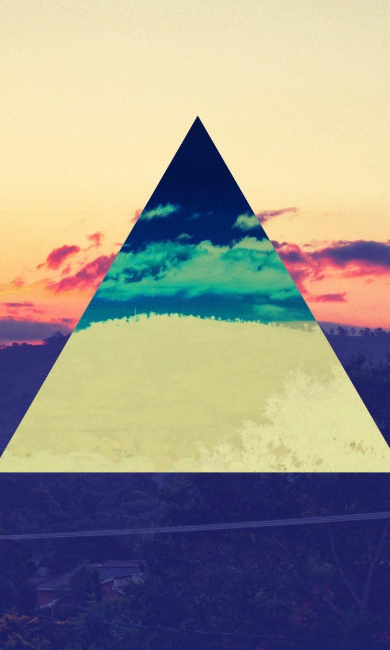 770x1280 Sunset Inverted Colour Triangle Wallpaper #mobile9 Click To, Phone