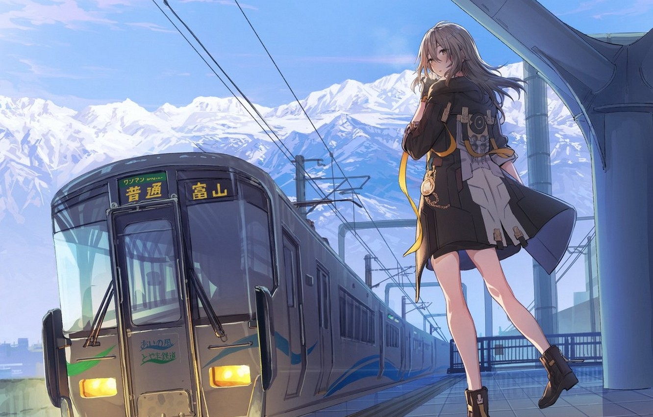 1340x850 Wallpaper girl, mountains, train, trail, Peron, Honkai Star Rail, Female Trailblazer, Hongkai Star Rail image for desktop, section игры, Desktop