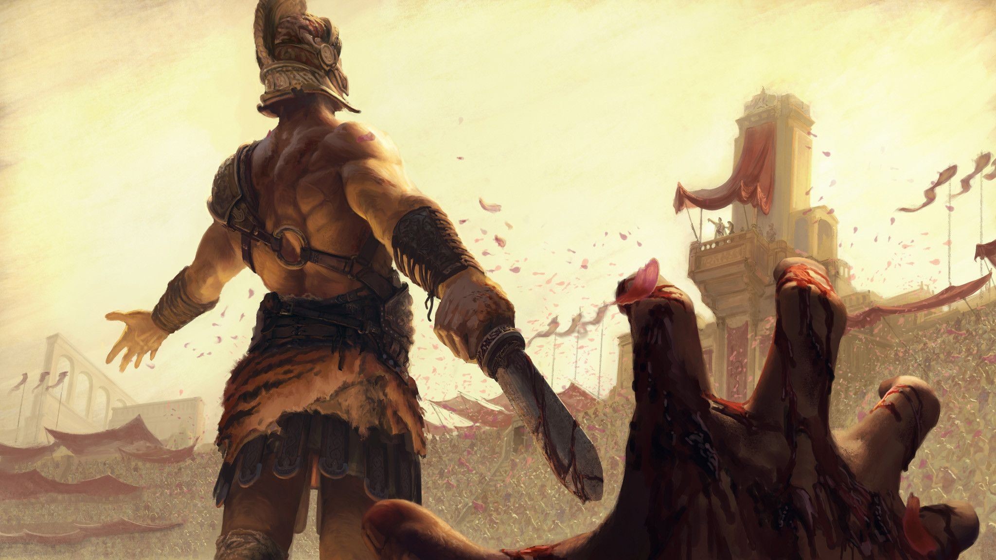 2050x1160 Gladiator Battle Wallpaper Free Gladiator Battle Background, Desktop