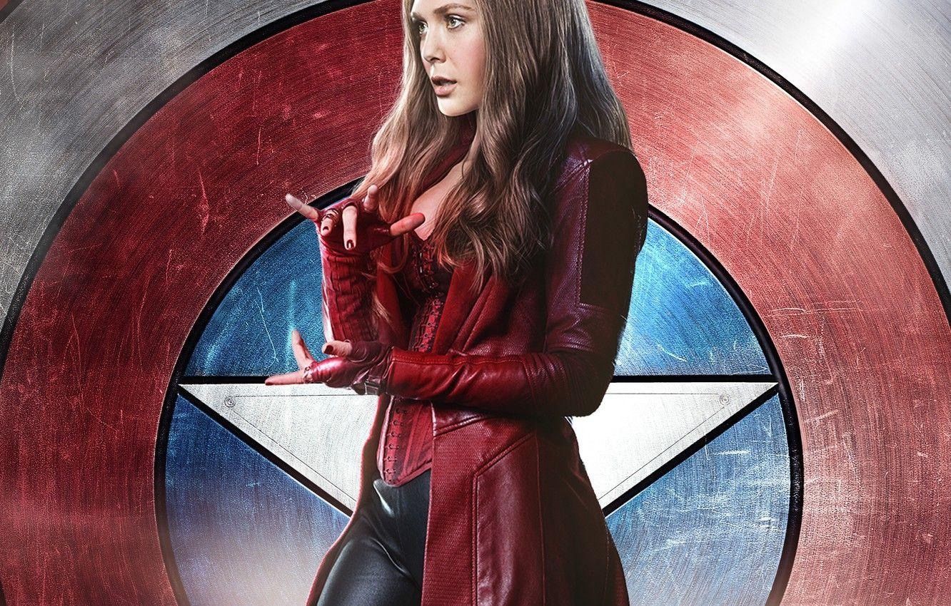 1340x850 Wallpaper Scarlet Witch, Elizabeth Olsen, Wanda Maximoff, Captain, Desktop